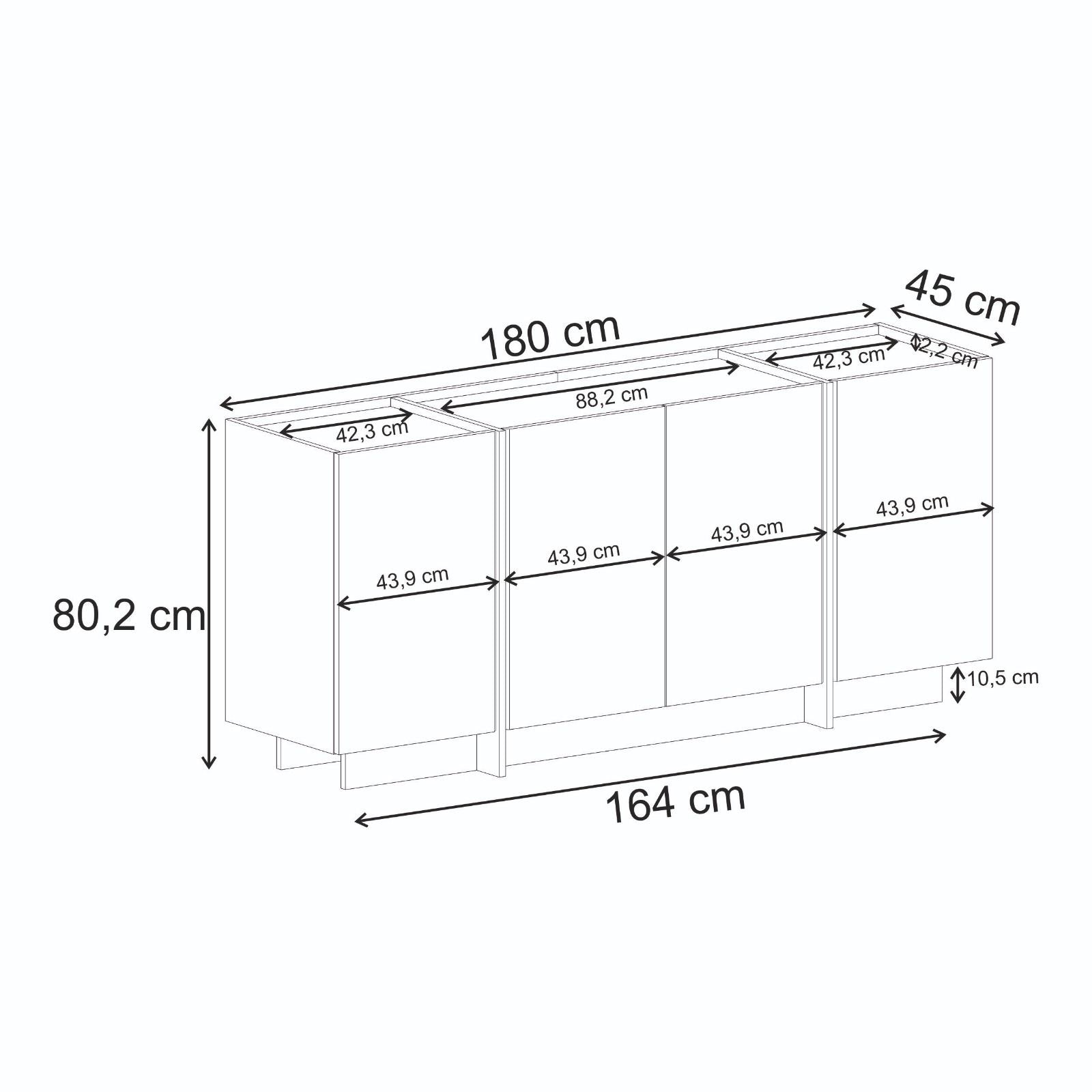 Rani Home Konsol Milano Ceviz 180Cm GA-5518