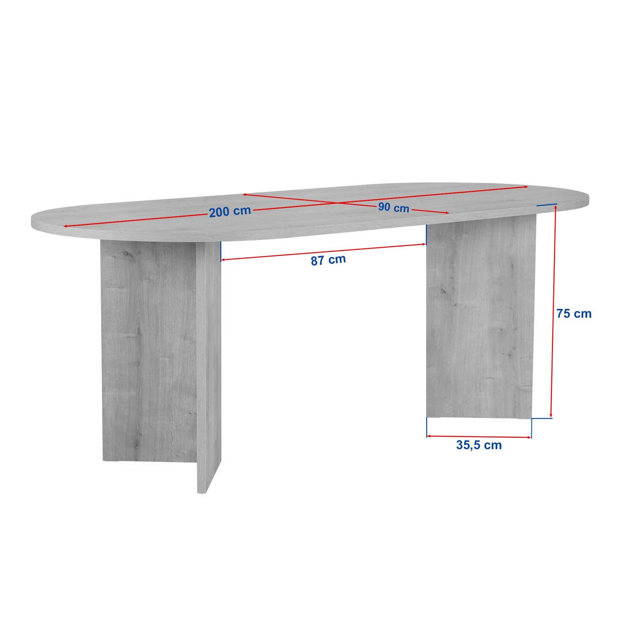 Rani Home Yemek Masası Ahşap Desenli Siyah 200Cm GA-5324