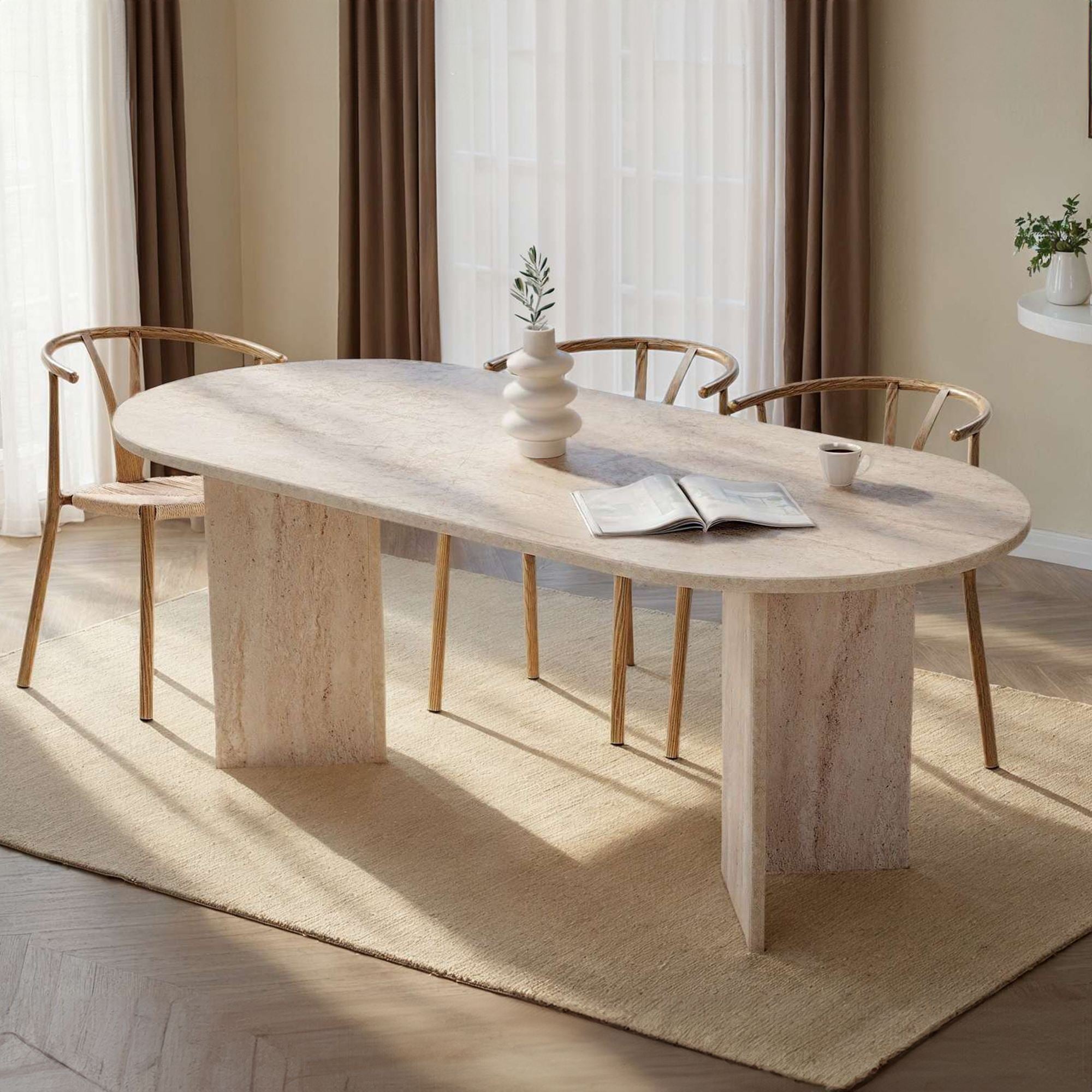 Rani Home Yemek Masası Traverten 200Cm GA-5321