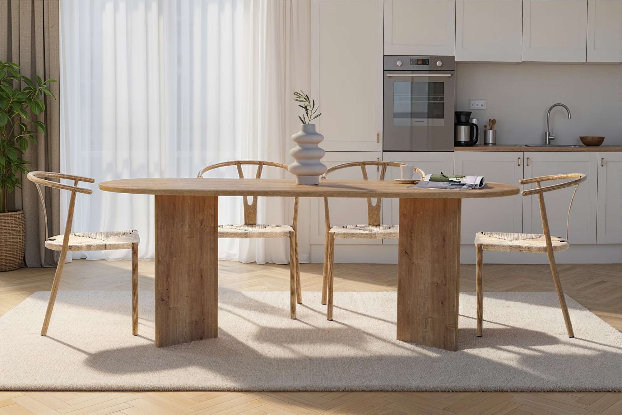 Rani Home Yemek Masası Safir Meşe 200Cm GA-5320