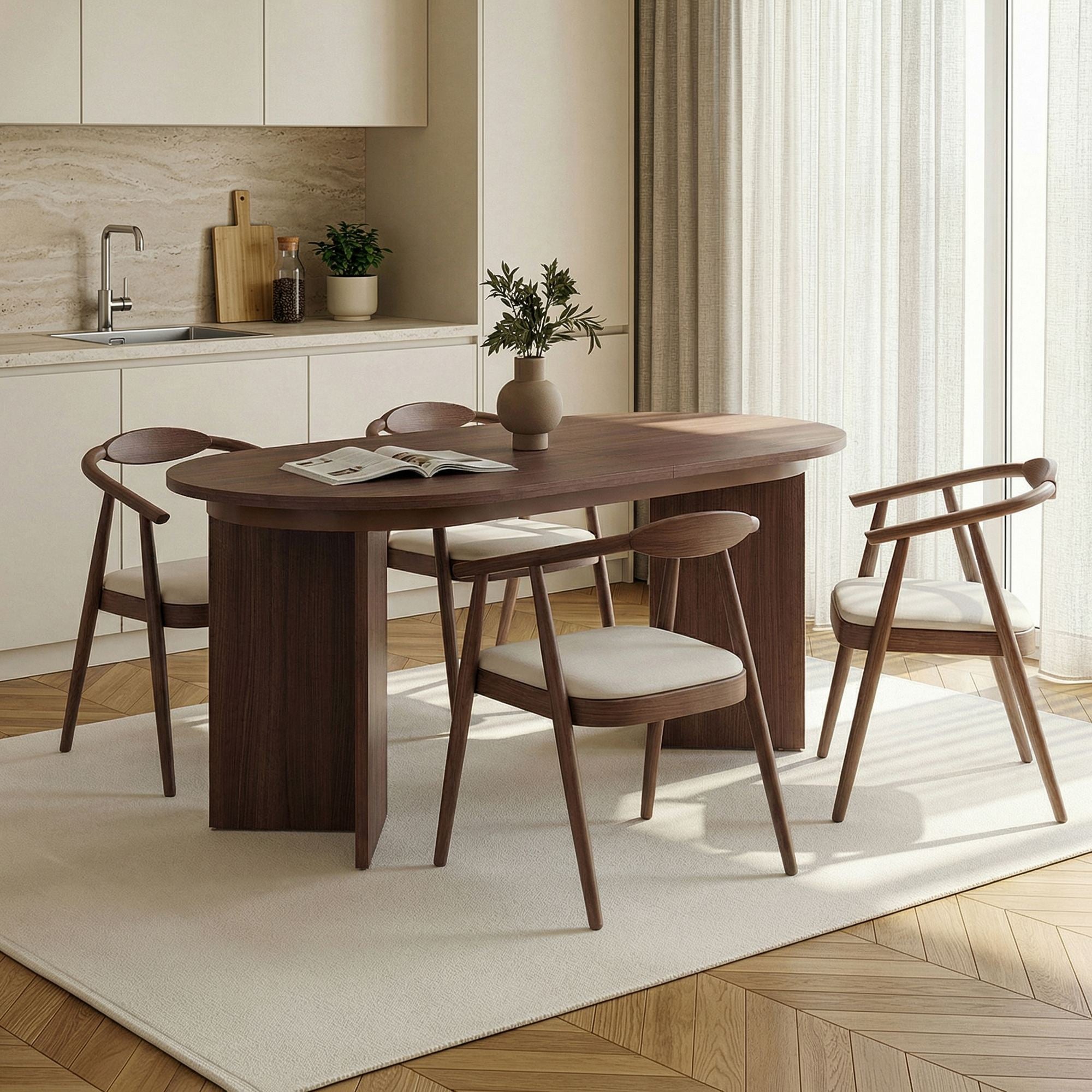 Rani Home Açılır Yemek Masası Milano Ceviz 160-200Cm GA-5344