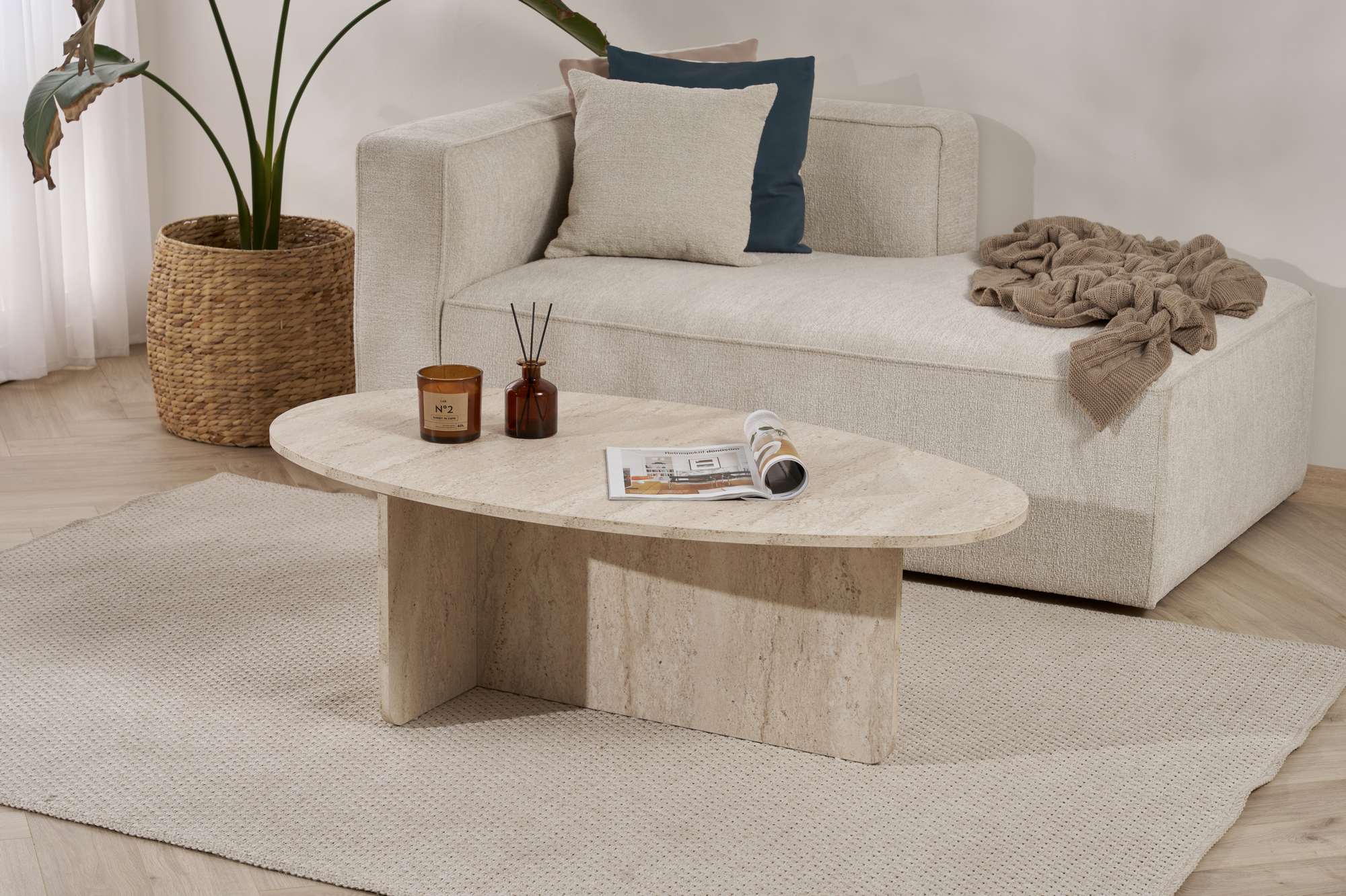 Rani Home Orta Sehpa Traverten 120Cm AB-5405