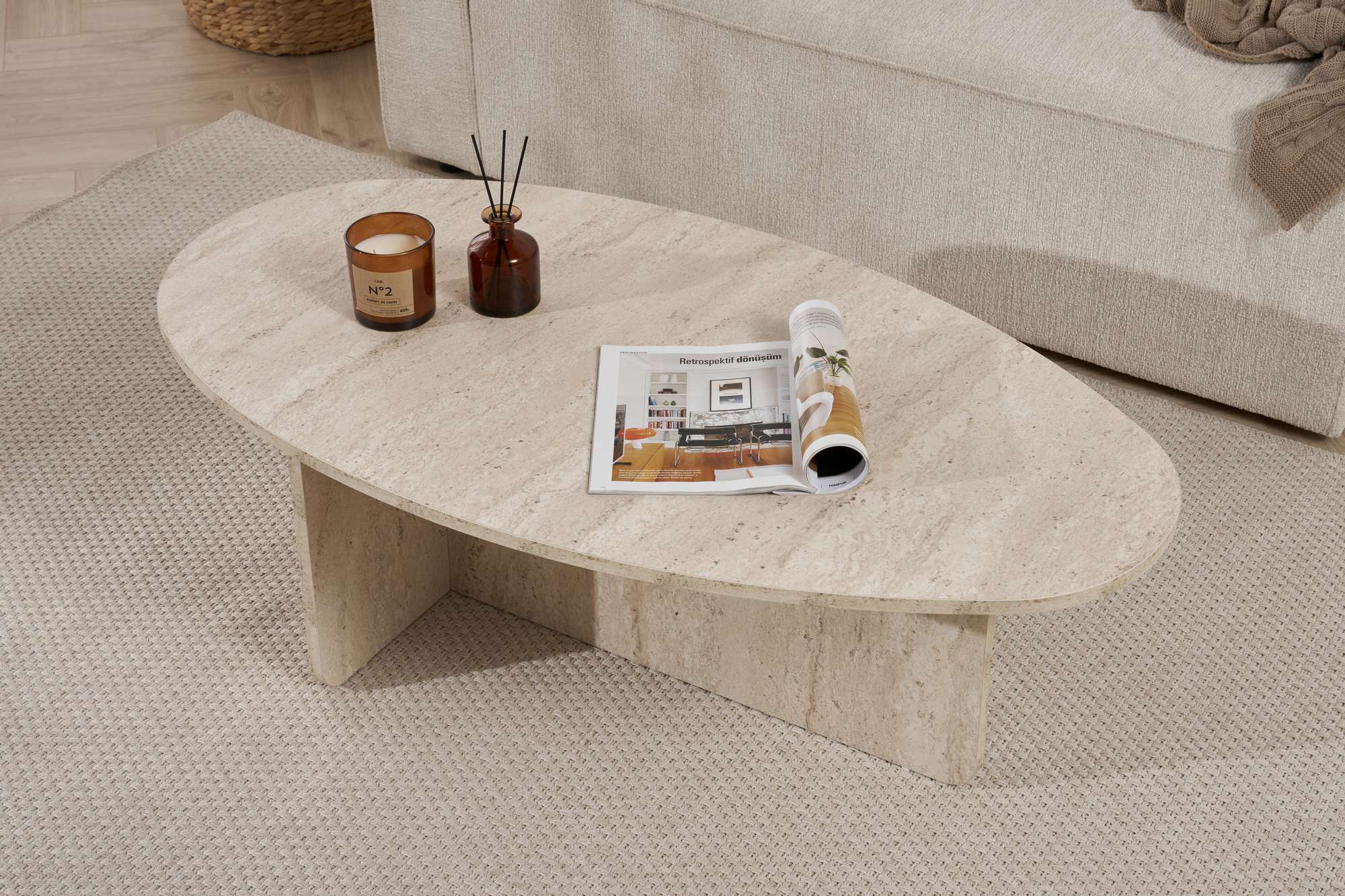 Rani Home Orta Sehpa Traverten 120Cm AB-5405