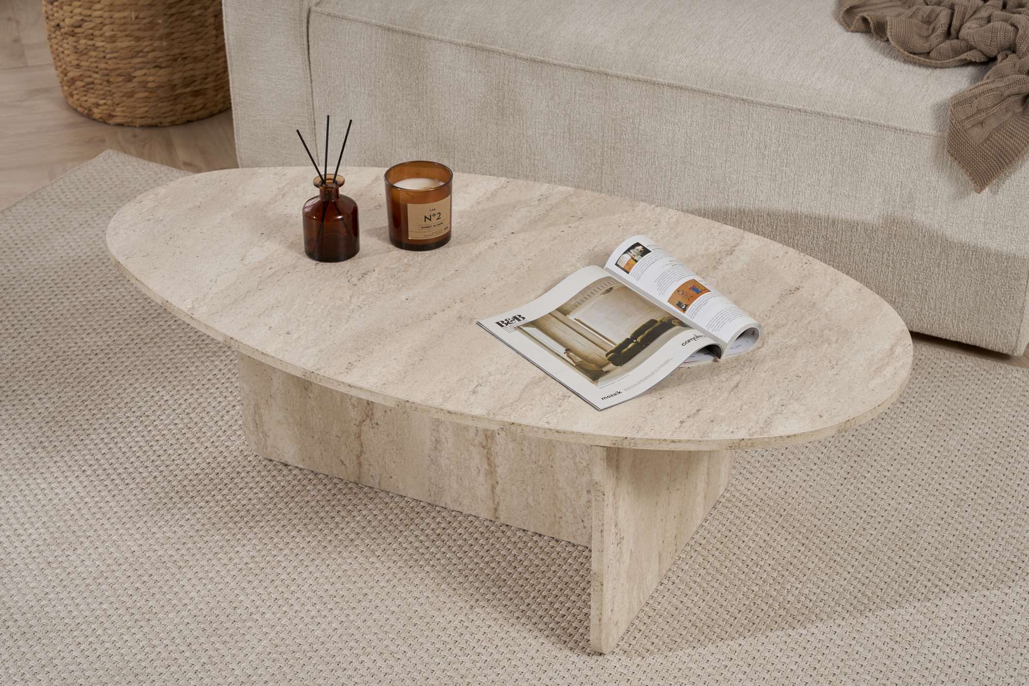 Rani Home Orta Sehpa Traverten 120Cm AB-5405