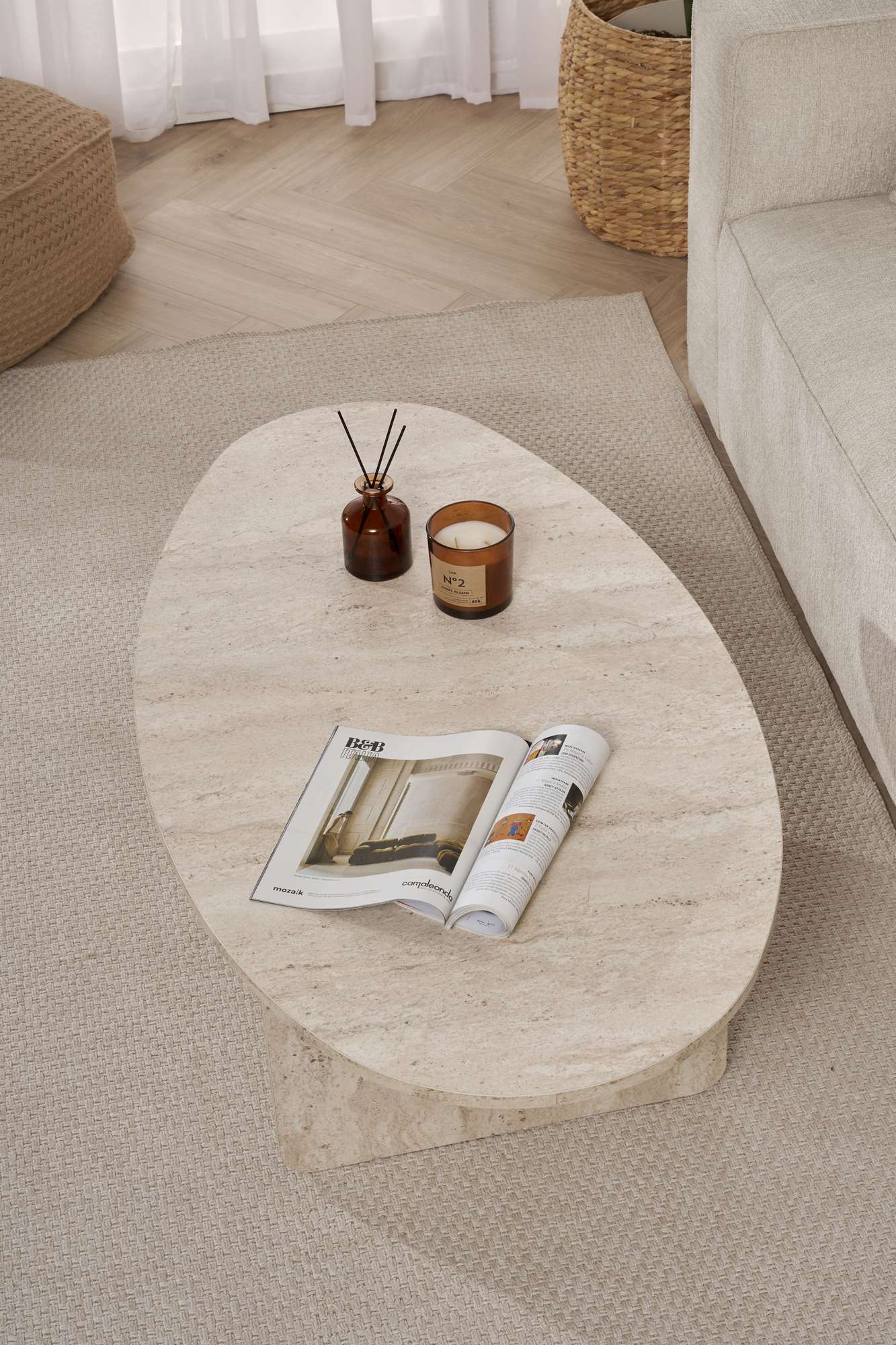 Rani Home Orta Sehpa Traverten 120Cm AB-5405