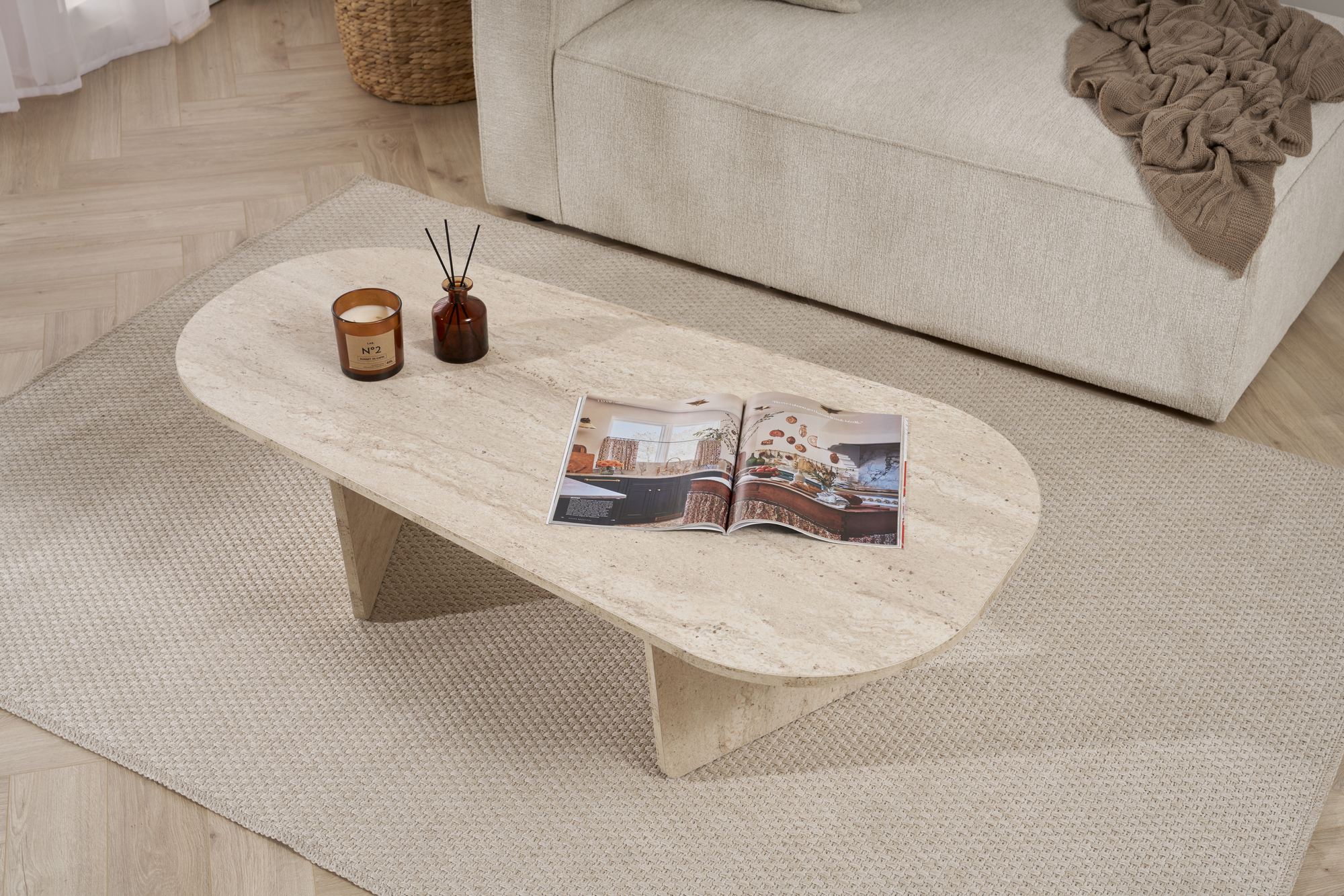 Rani Home Orta Sehpa Traverten 130Cm AB-5412