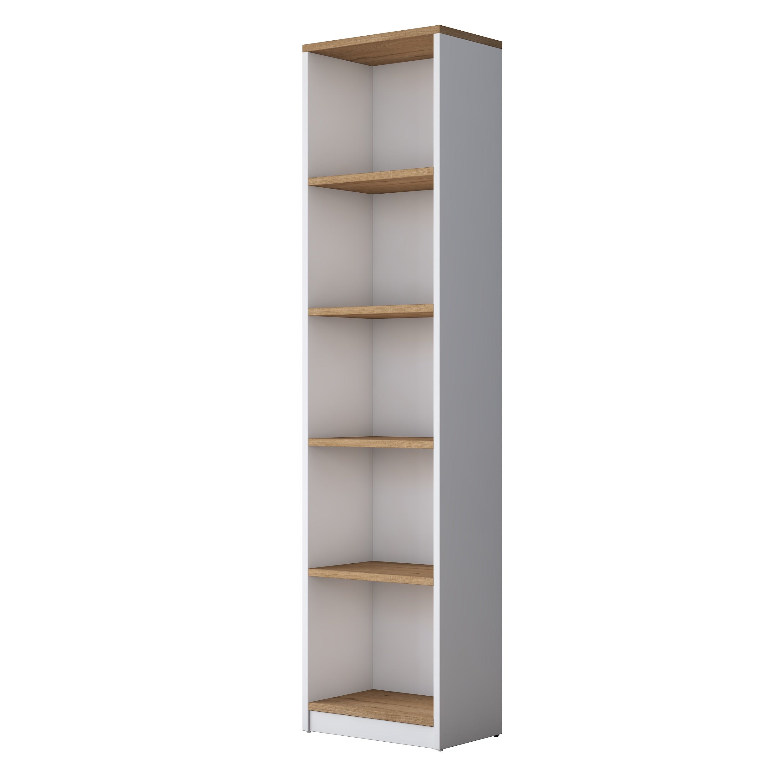 Rani HC111 Kitaplık 5 Raflı Çalışma Odası Kütüphane Modern Duvar Rafı Beyaz - Sepet Ceviz