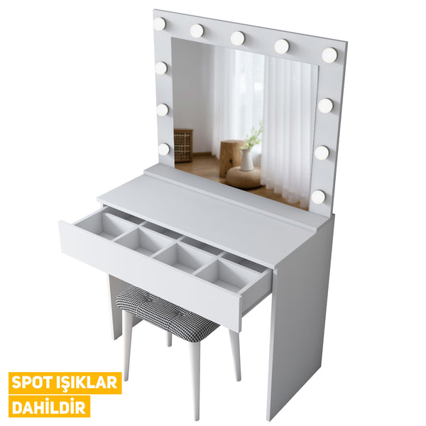 organizer çekmeceli makyaj masası