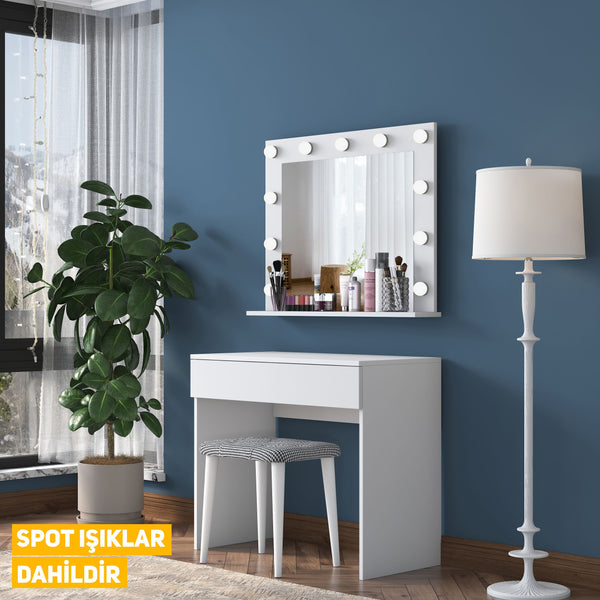 ışıklı makyaj masa takımı