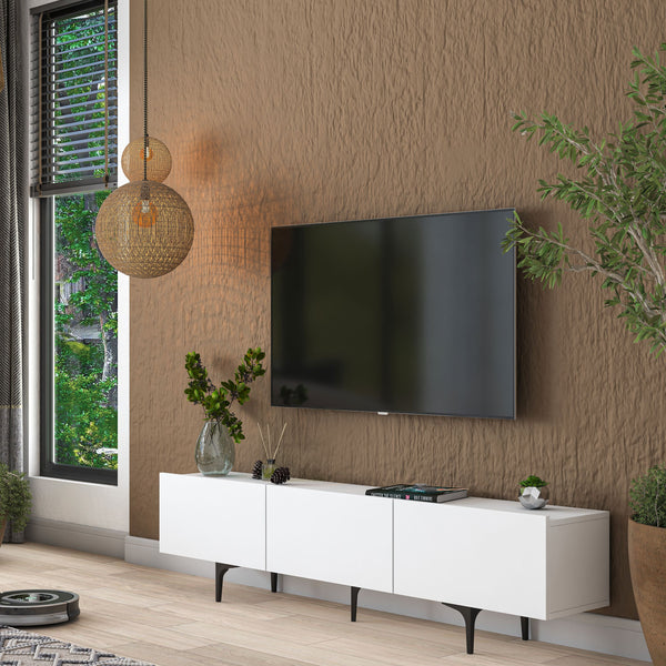 Rani AA135 Tv Ünitesi Düşer Kapaklı Tv Sehpası 180 Cm Beyaz
