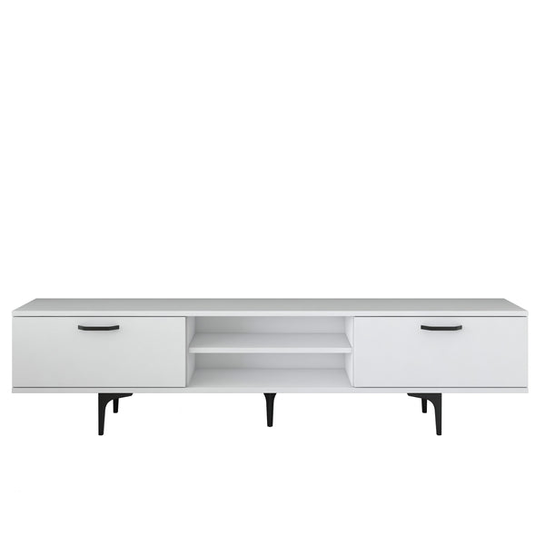 Rani AA146 Tv Ünitesi Modern Ayaklı Raflı Tv Sehpası 180 cm Beyaz