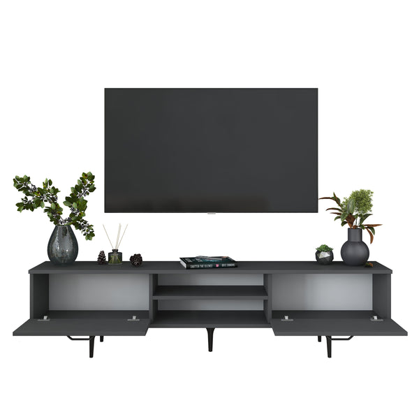 Rani AA146 Tv Ünitesi Modern Ayaklı Raflı Tv Sehpası 180 cm Antrasit