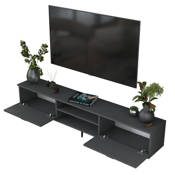Rani AA146 Tv Ünitesi Modern Ayaklı Raflı Tv Sehpası 180 cm Antrasit
