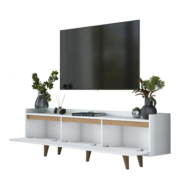 Rani AA140 Tv Ünitesi Düşer Kapaklı Tv Sehpası 180 Cm Beyaz - Sepet Ceviz