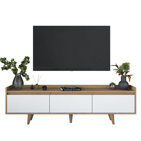 Rani AA140 Tv Ünitesi Düşer Kapaklı Tv Sehpası 180 Cm Sepet Ceviz - Beyaz