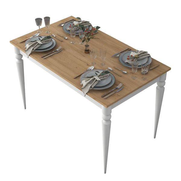 Rani JA113 Mutfak Masası Yemek Masası Sepet Ceviz - Beyaz