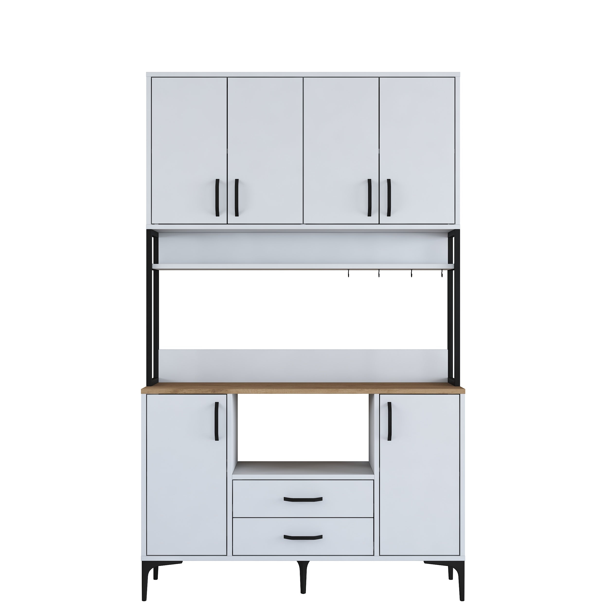 家具 EAA9 Rani JE169 Çok Amaçlı Dolap 6 Kapaklı 2 Çekmeceli Kiler Mutfak Dolabı