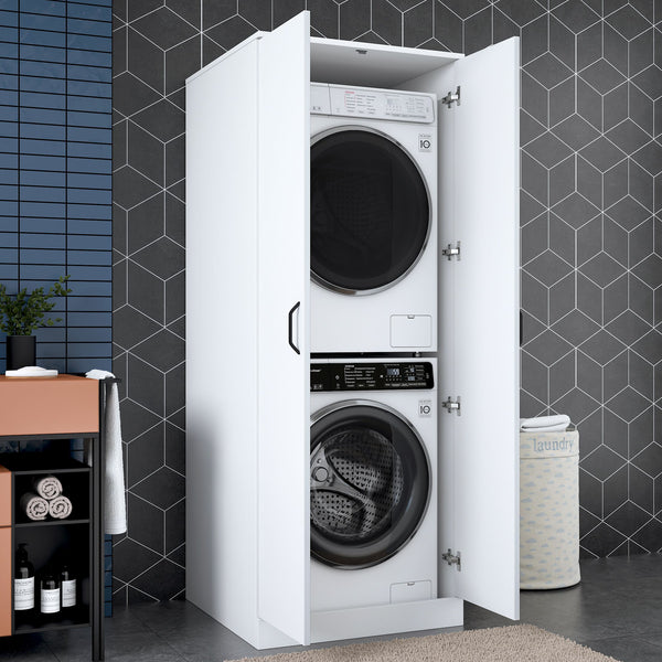 Rani KD111 Çamaşır Makinesi Kurutma Makinesi Dolabı 2 Kapaklı Banyo Dolabı Beyaz