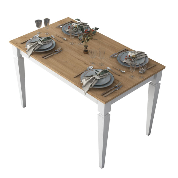 Rani JA119 Mutfak Masası Yemek Masası Sepet Ceviz - Beyaz