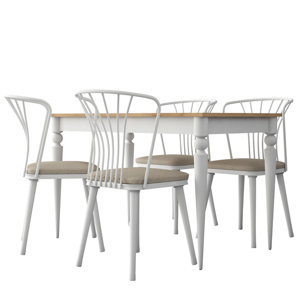 Rani JC115 Mutfak Masa Sandalye Takımı Sepet Ceviz - Beyaz