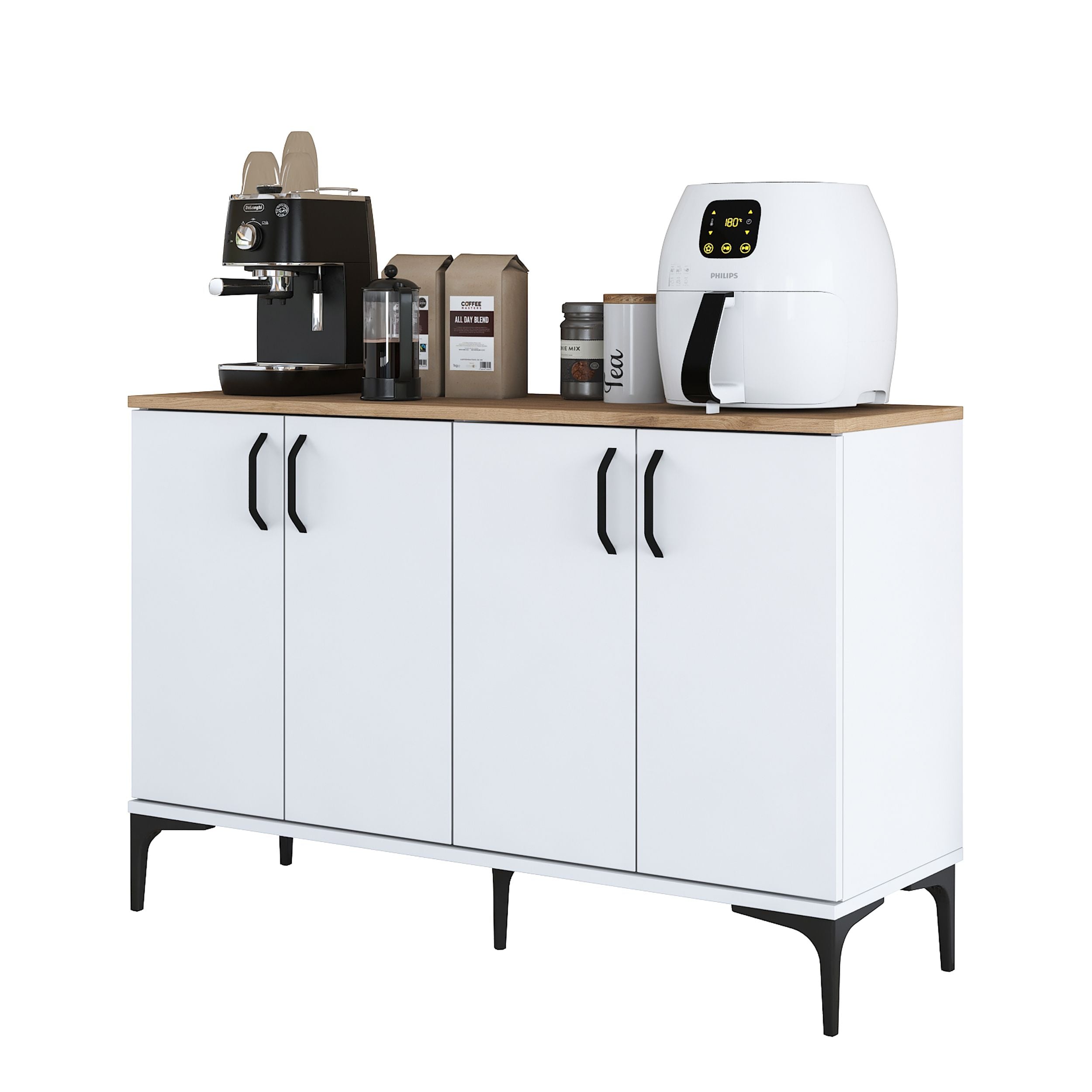 Rani JE162 Kahve Köşesi Çok Amaçlı Dolap 4 Kapaklı Kiler Mutfak Dolabı