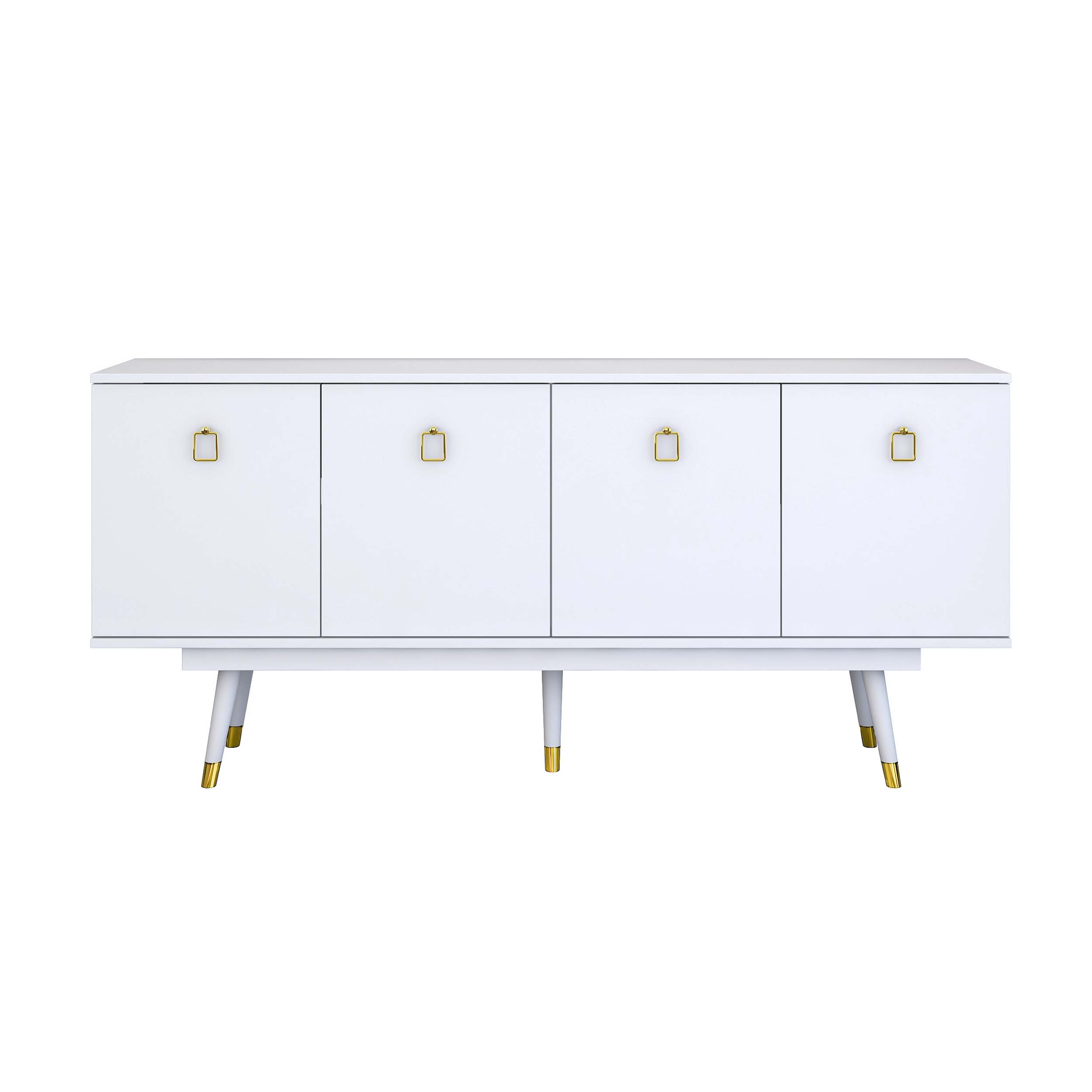 Rani GD117 Modern Ayaklı Kapaklı Konsol Beyaz - Gold
