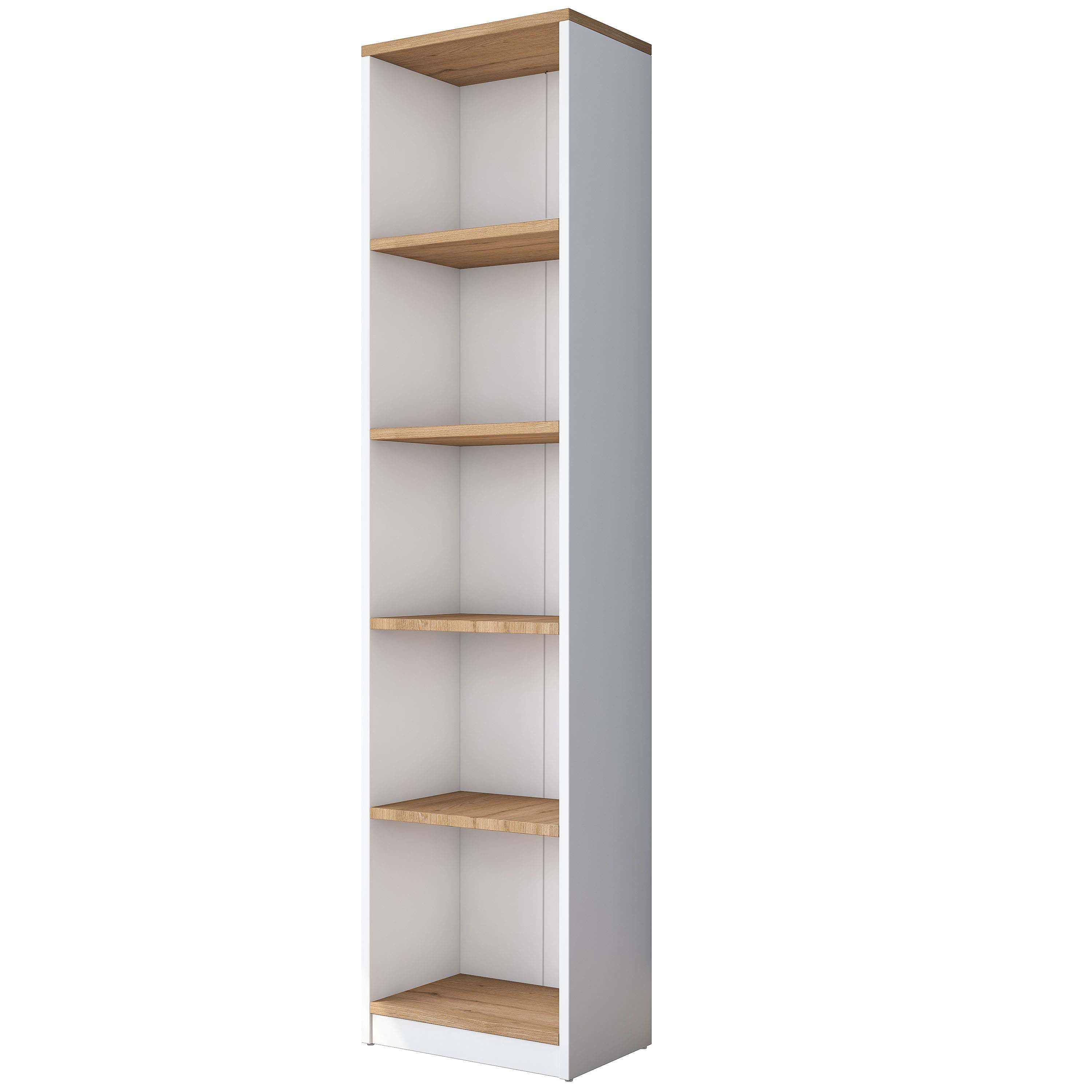 Rani HA125 Kitaplıklı Raflı Çalışma Ofis Bilgisayar Masası Sepet Ceviz - Beyaz