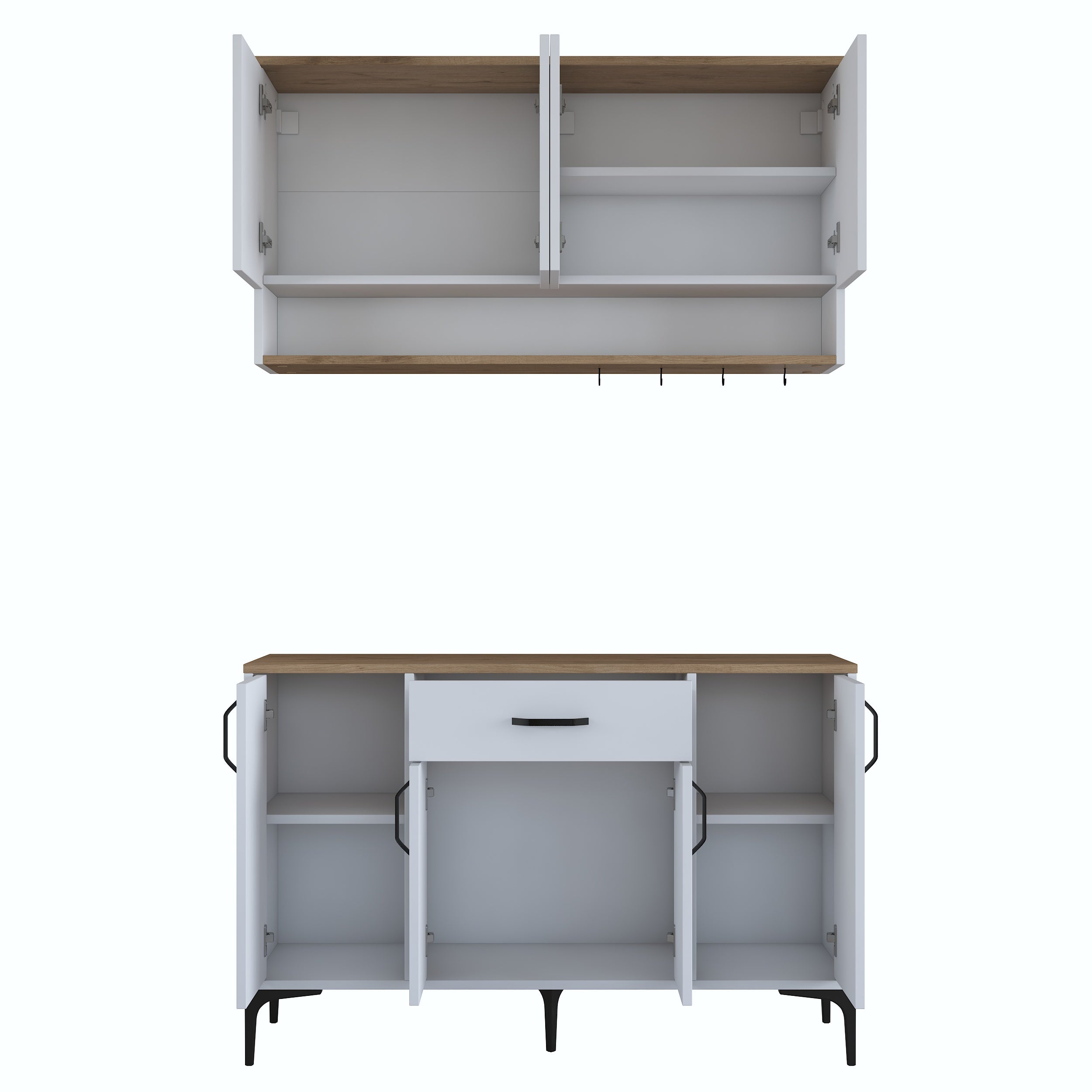 Rani JE203 Kahve Köşesi Çok Amaçlı Dolap 8 Kapaklı 1 Çekmeceli Mutfak