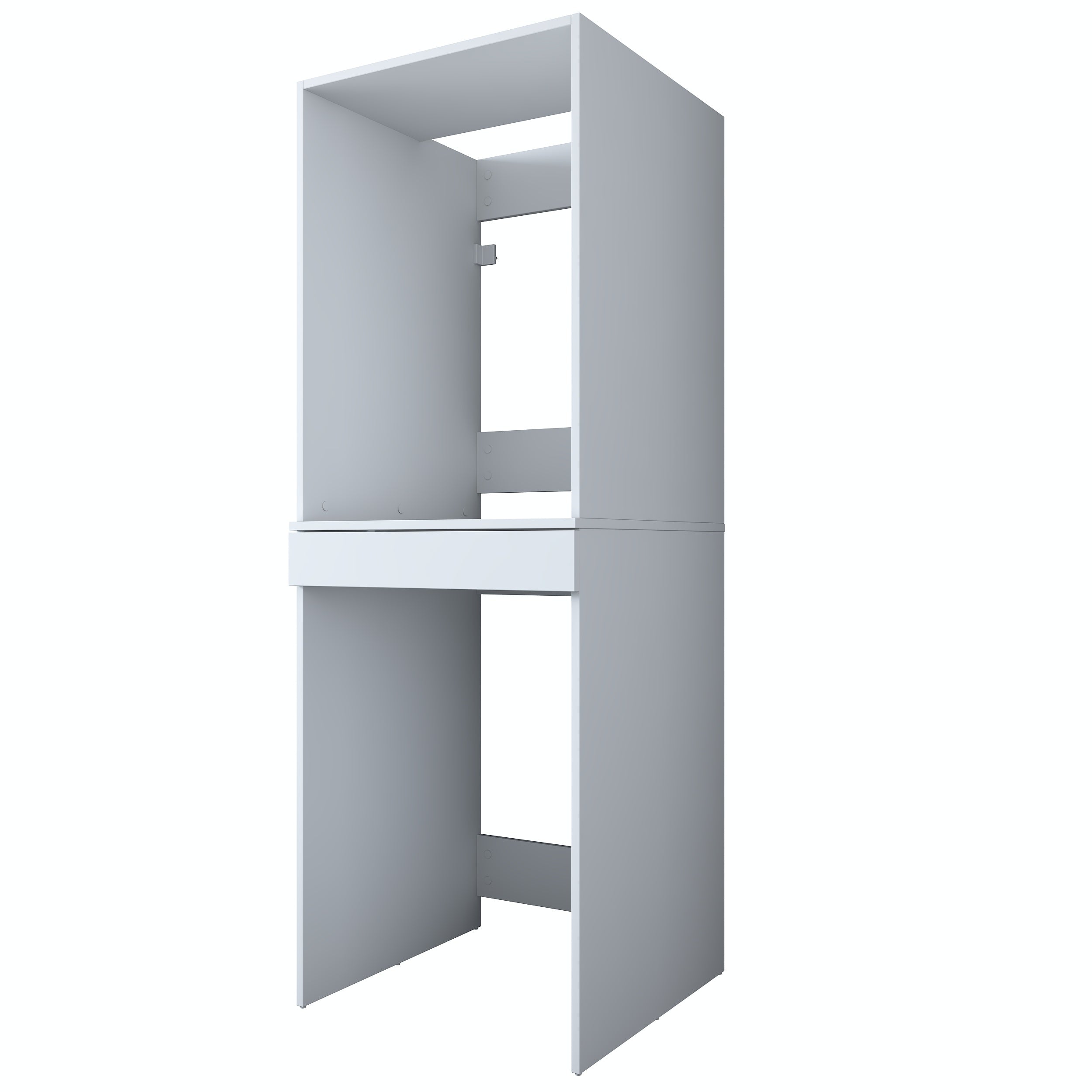 Rani KD113 Çamaşır Ve Kurutma Makinesi Dolabı Çekmeceli Banyo Dolabı Beyaz
