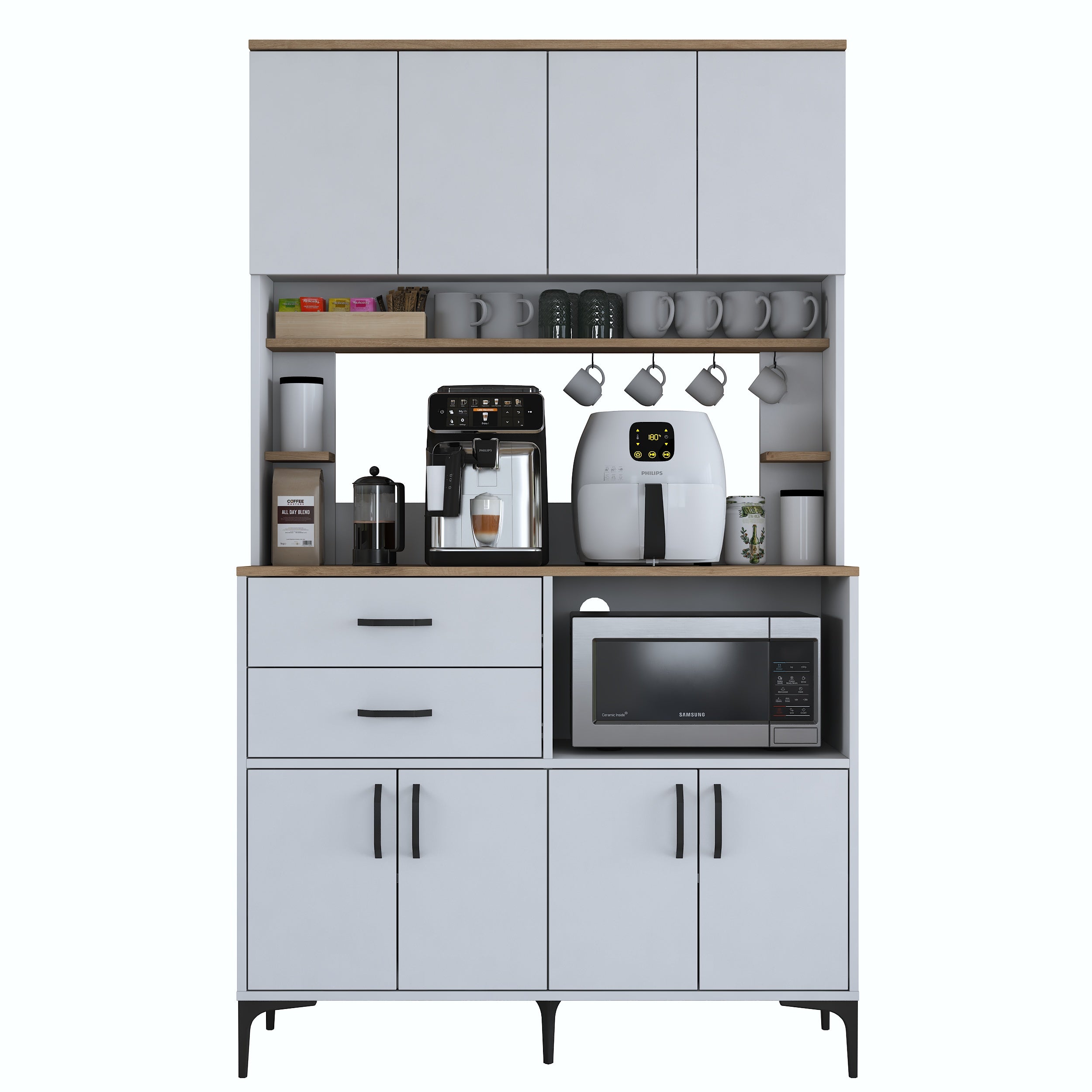 Rani JE208 Çok Amaçlı Dolap 8 Kapaklı 2 Çekmeceli Kiler Mutfak Dolabı