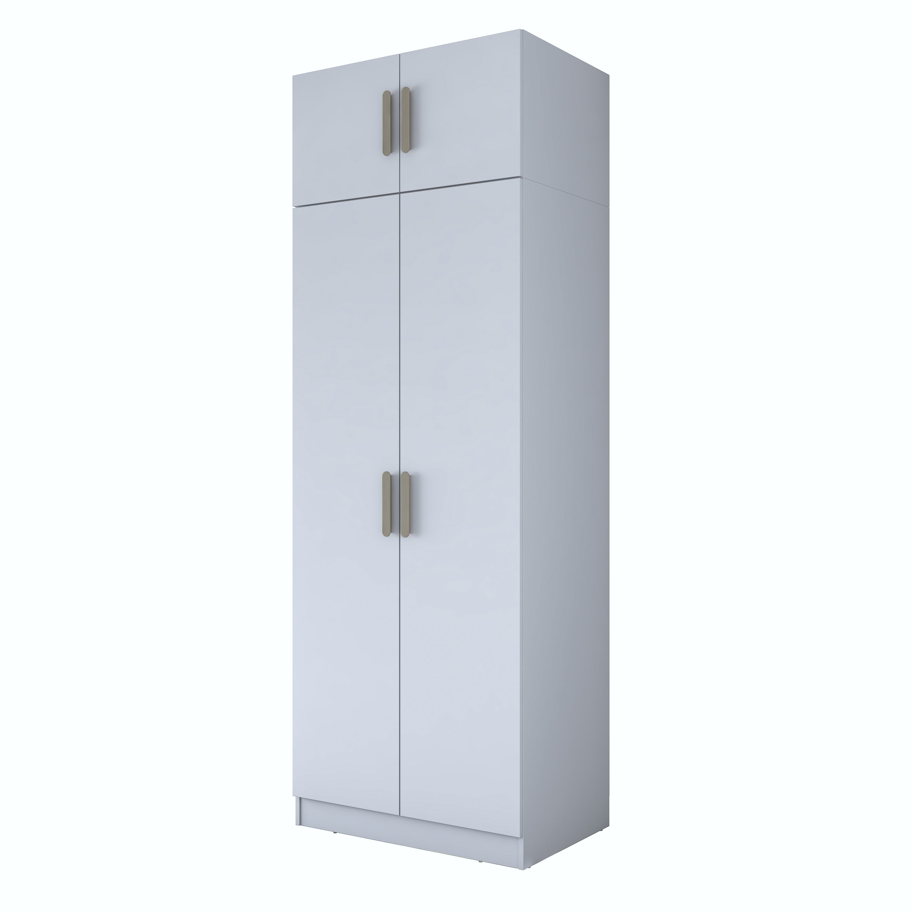 Rani BA209 Gardırop 4 Kapaklı Raflı 2 Askılı Elbise Dolabı Beyaz