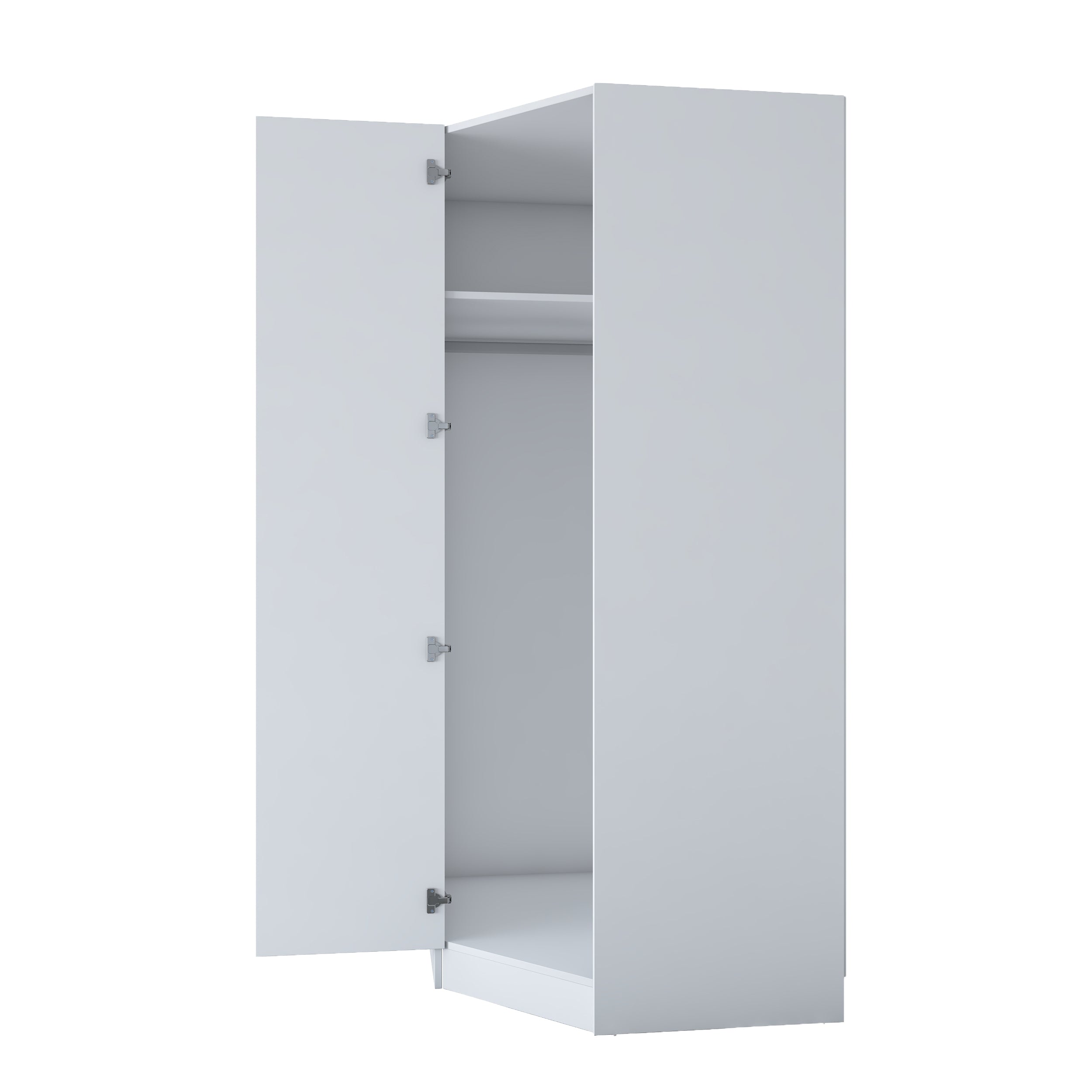 Rani BA183 beyaz köşe modül gardırop raflı askılı dolap