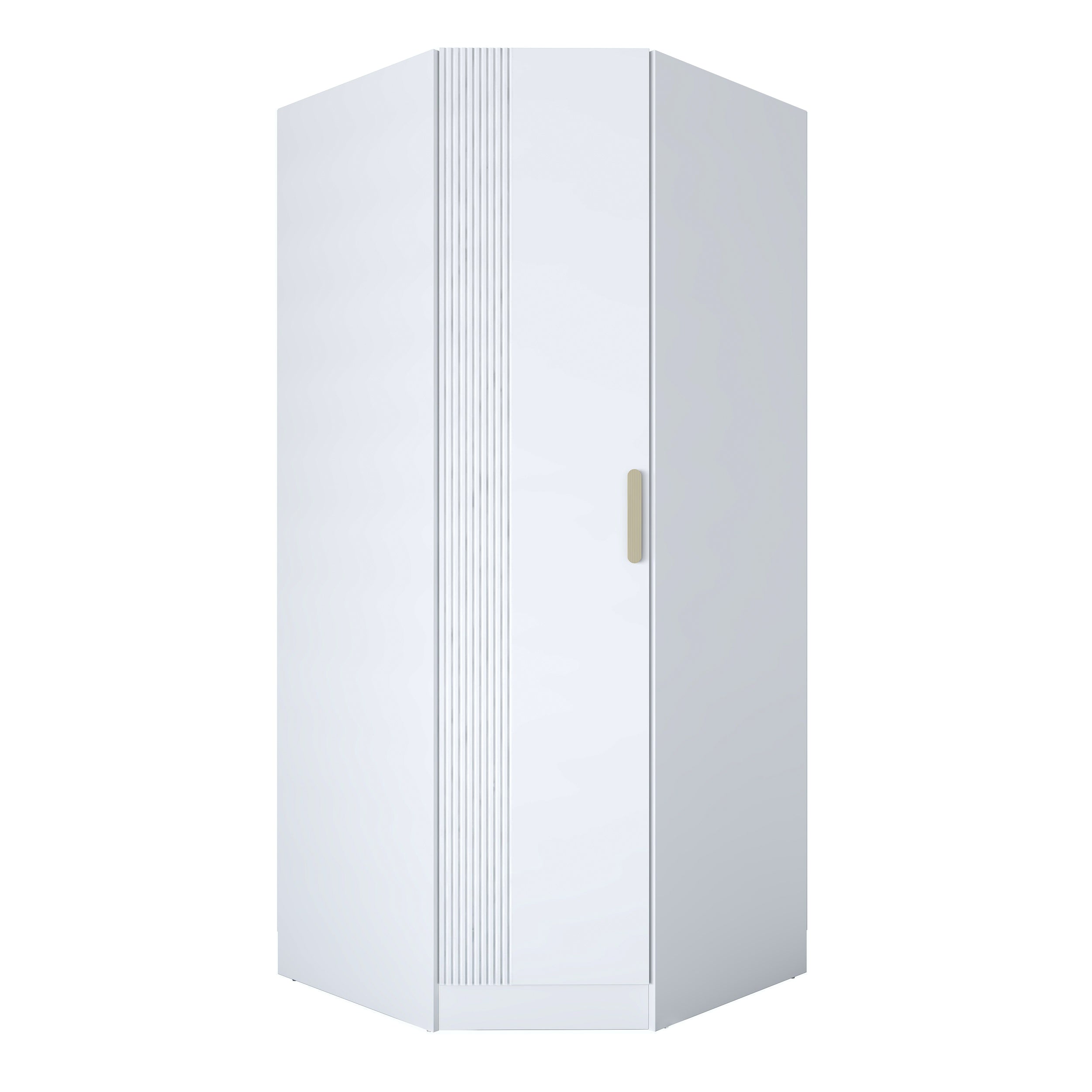 Rani BA183 beyaz köşe modül gardırop raflı askılı dolap