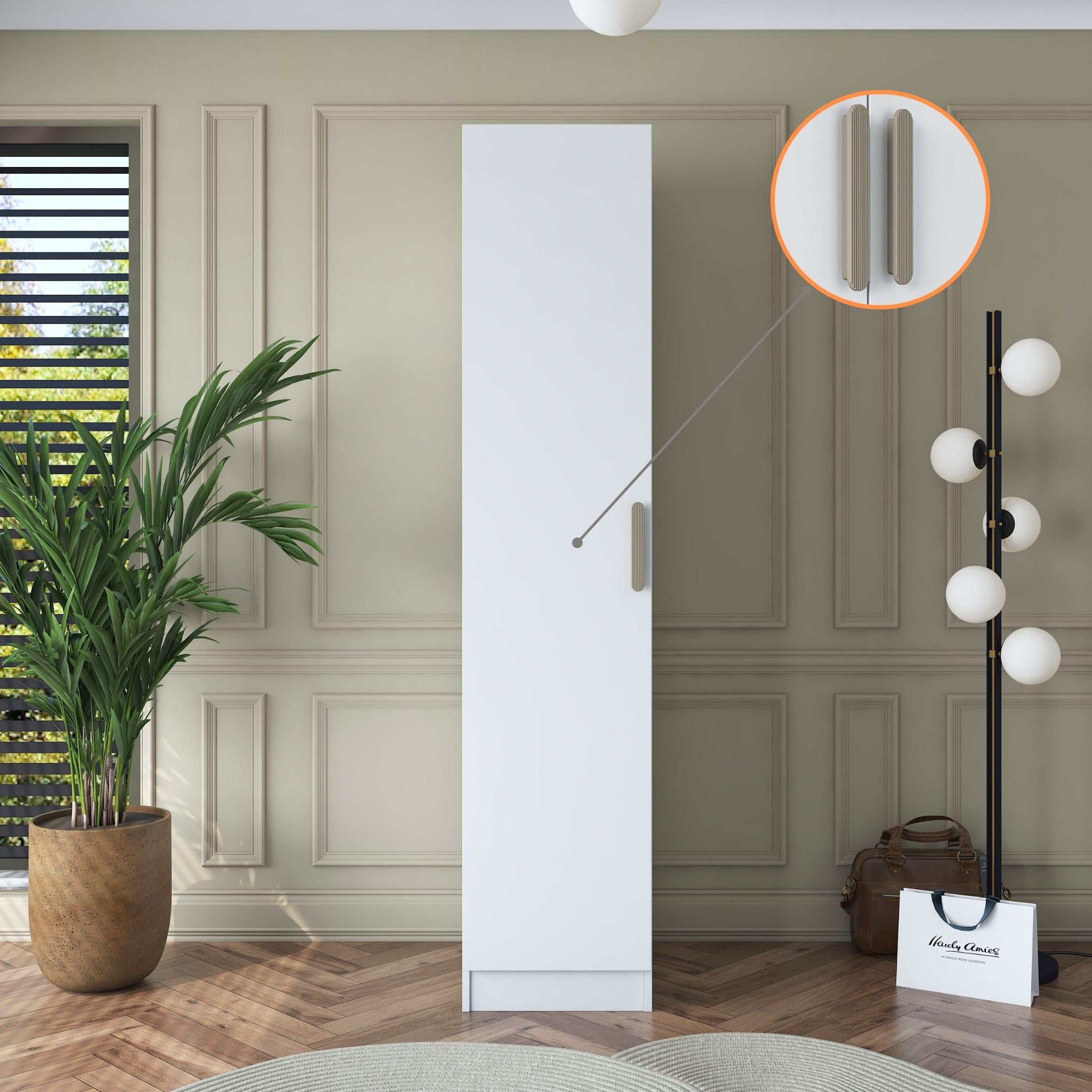 Rani BA162 Gardırop Tek Kapaklı 5 Raflı Elbise Dolabı Beyaz