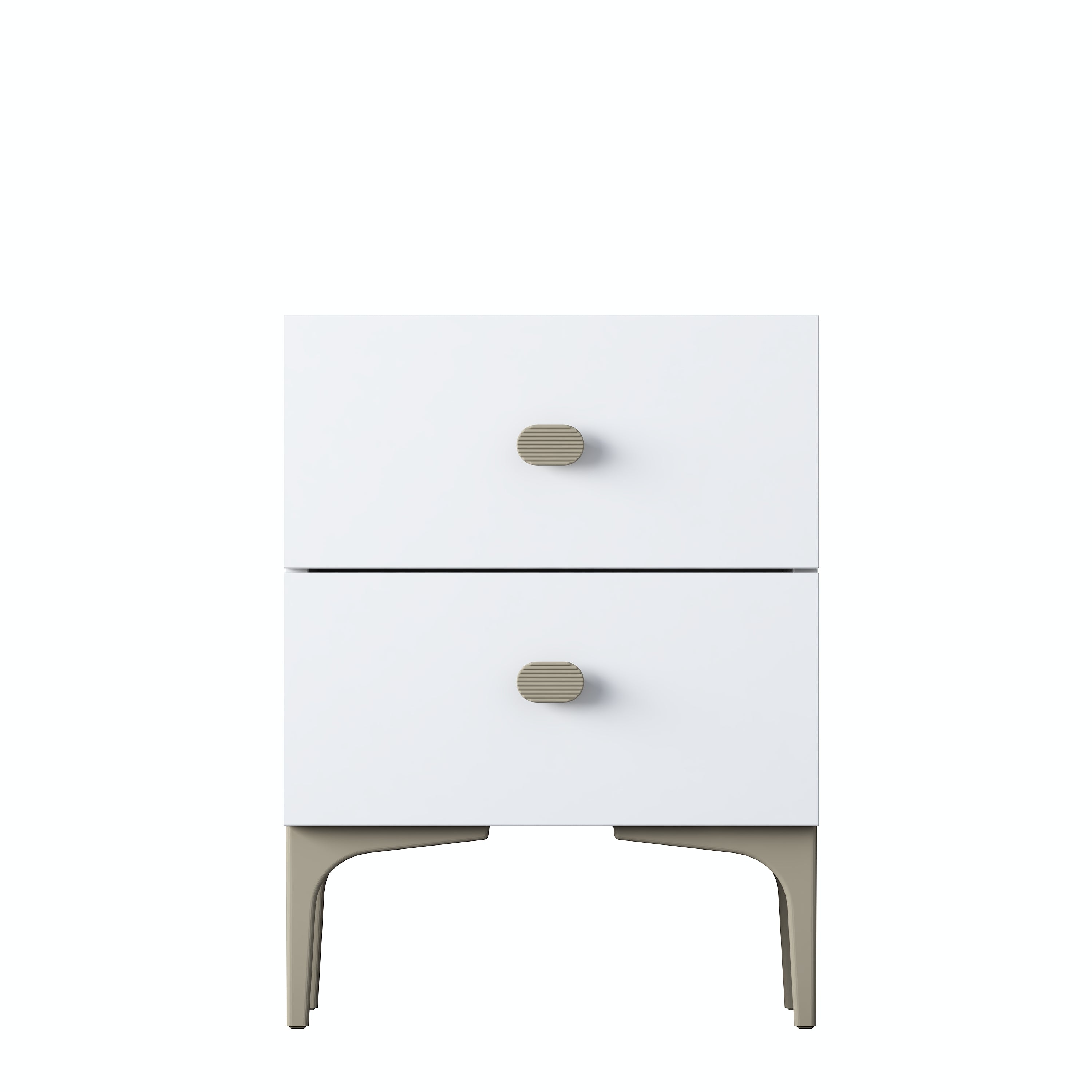 Rani BD110 Modern Komodin 2 Çekmeceli Ayaklı Yatak Odası Beyaz