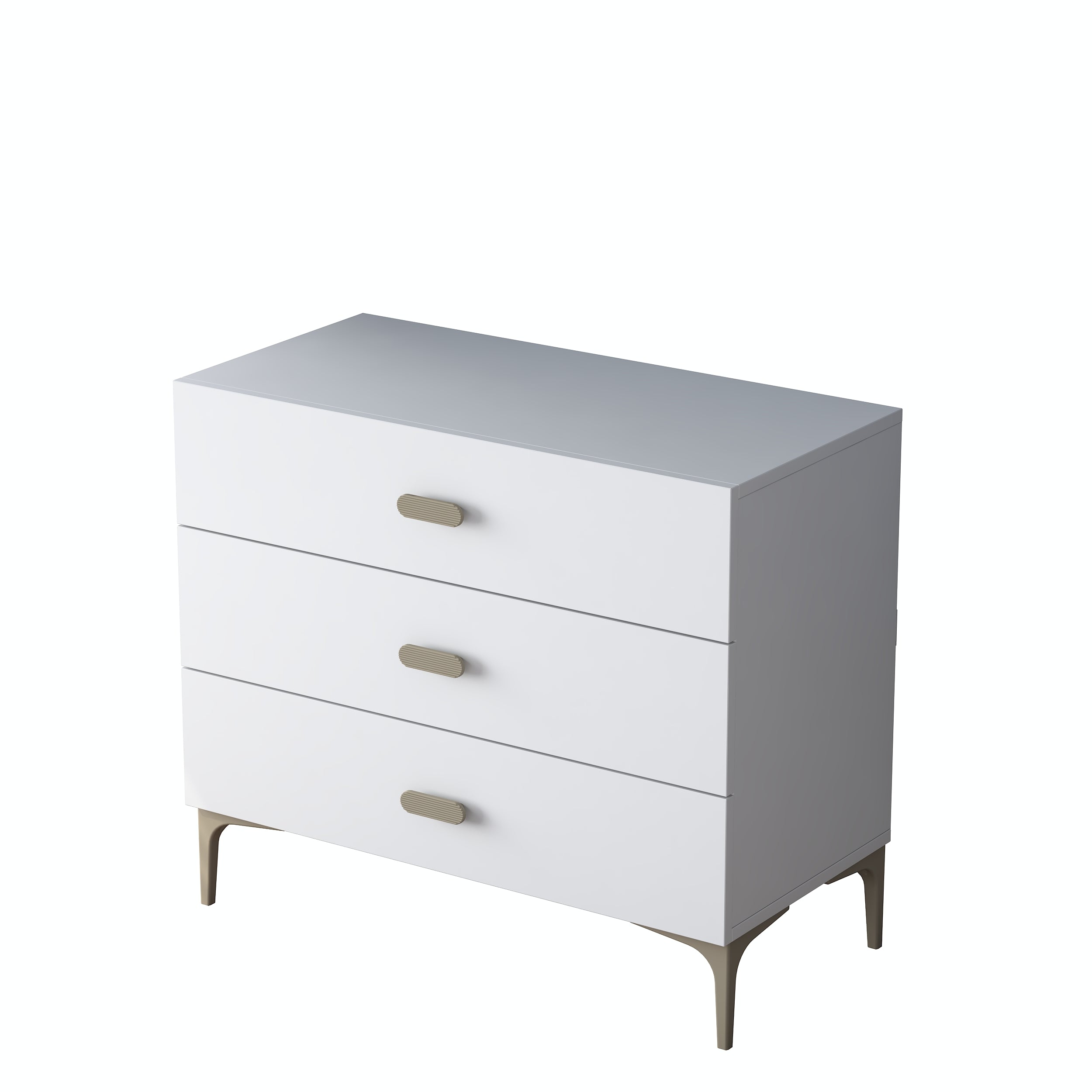 Rani BE107 Şifonyer 3 Çekmeceli Ayaklı Yatak Odası Beyaz