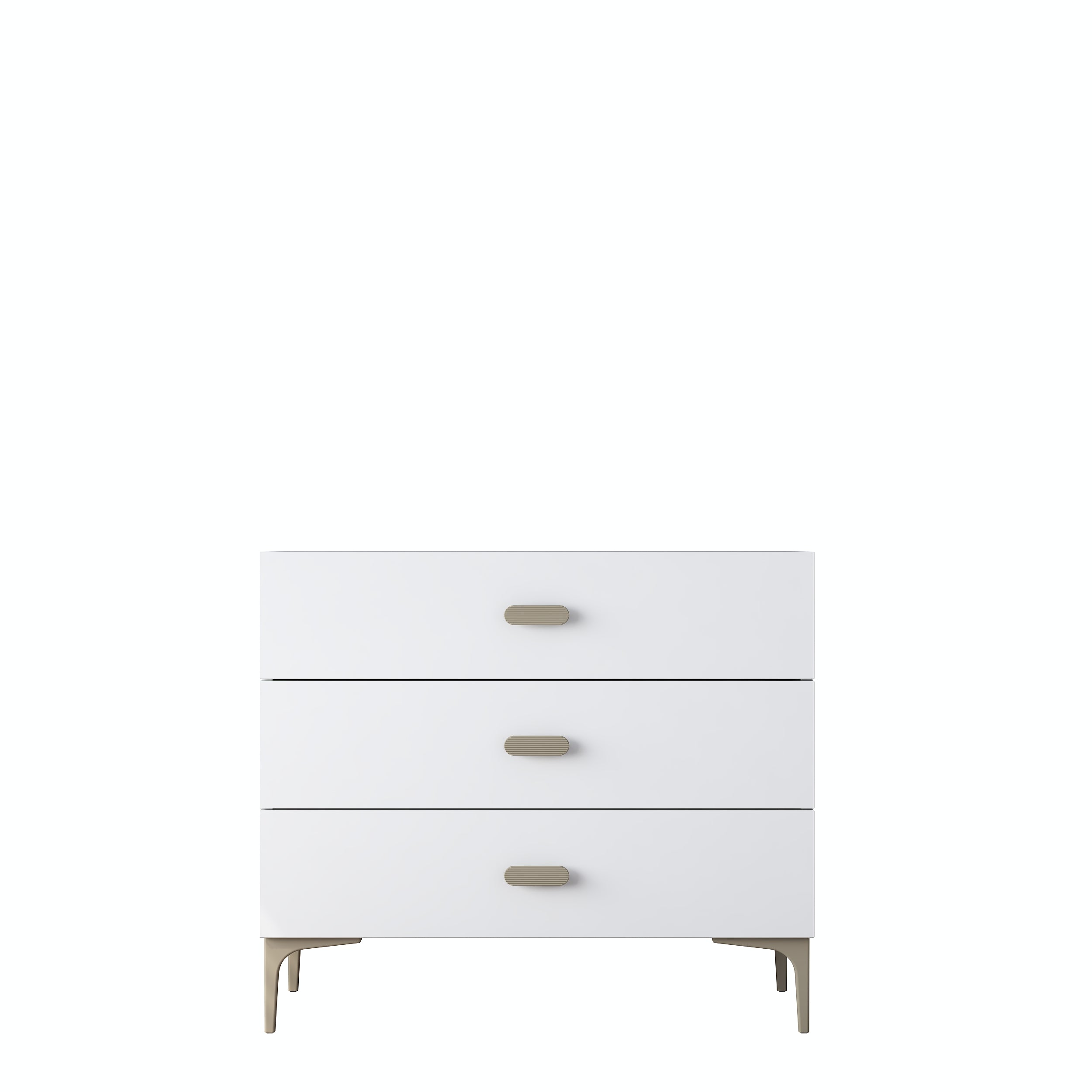 Rani BE107 Şifonyer 3 Çekmeceli Ayaklı Yatak Odası Beyaz