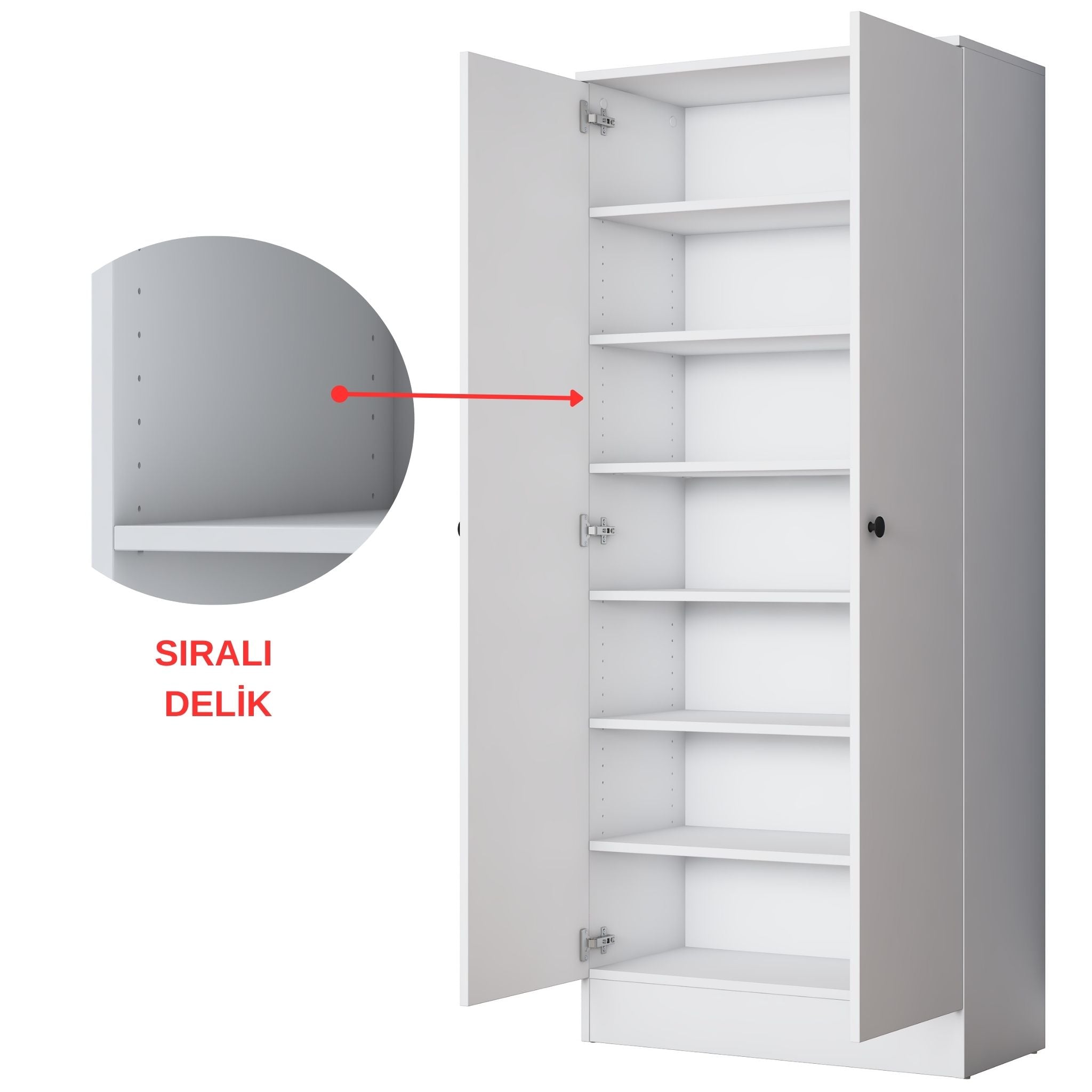 Rani EA151 Modern Portmanto Raflı Askılı Ayakkabılık Vestiyer Beyaz