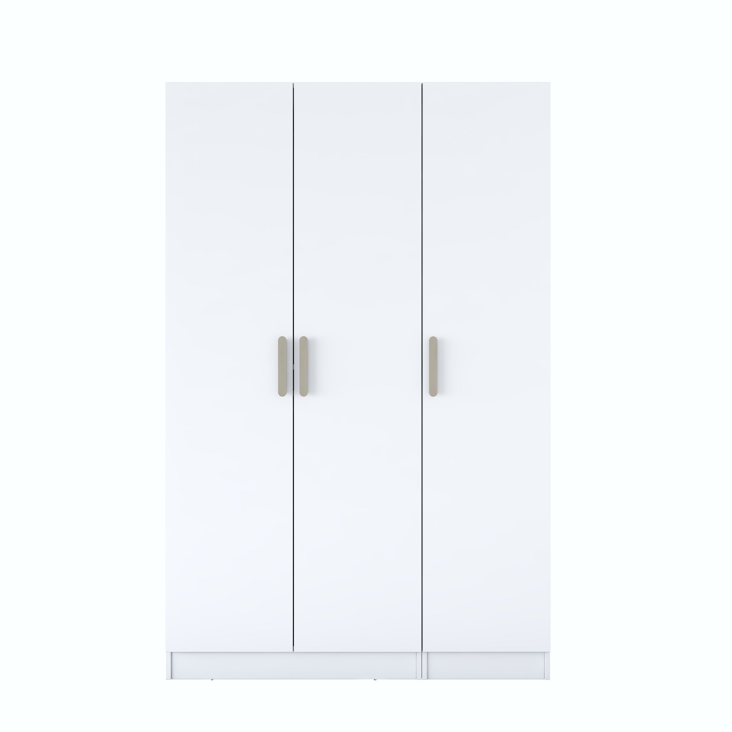 Rani BA164 Gardırop Elbise Dolabı 3 Kapaklı 6 Raflı 2 Askılı Modüler Dolap Beyaz