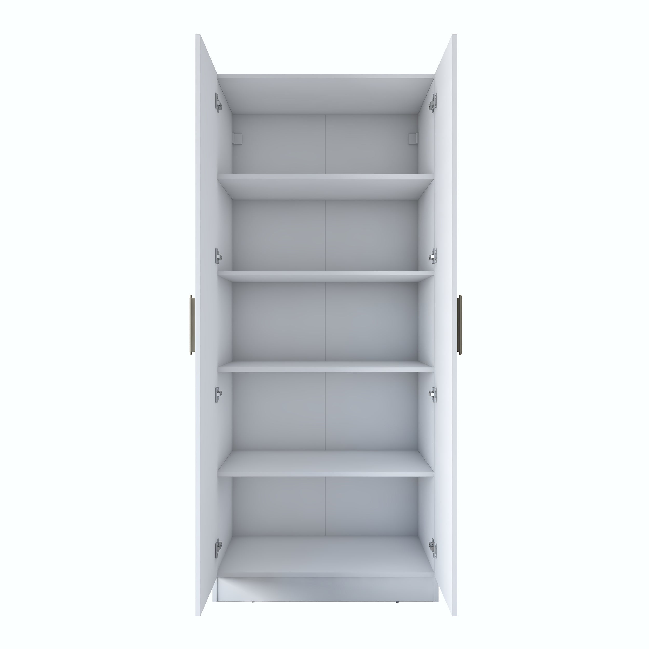 Rani BA180 Membran Kapaklı Gardırop 4 Raflı 2 Kapaklı Elbise Dolabı Beyaz