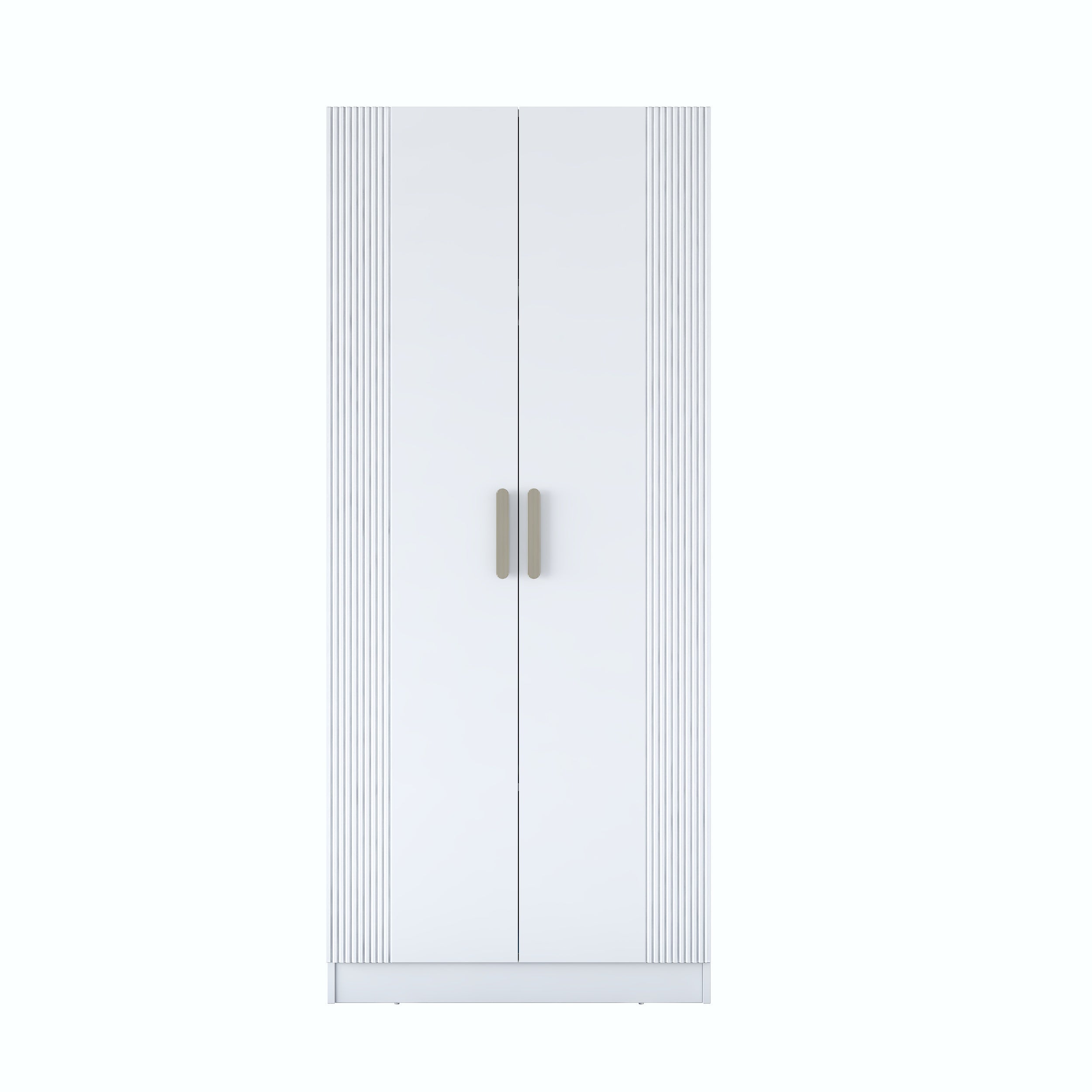 Rani BA180 Membran Kapaklı Gardırop 4 Raflı 2 Kapaklı Elbise Dolabı Beyaz