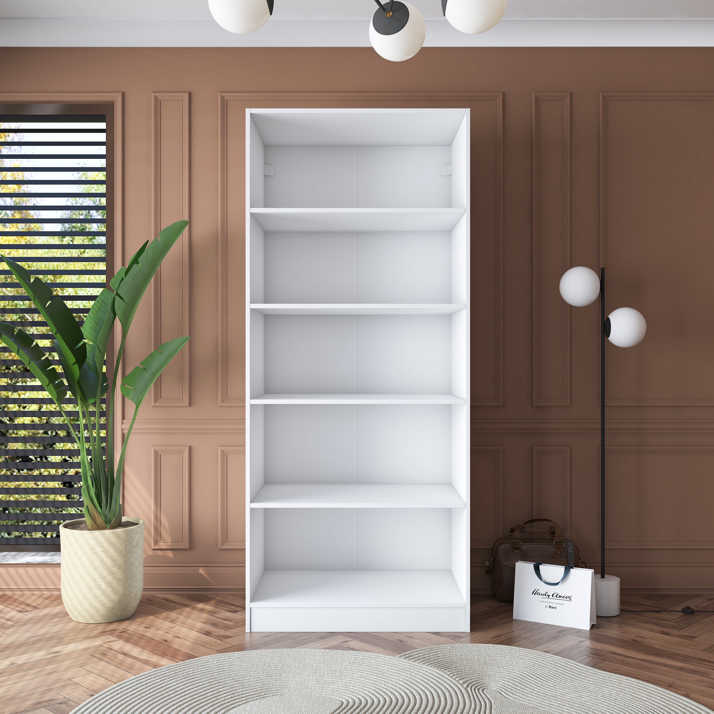 Rani BA180 Membran Kapaklı Gardırop 4 Raflı 2 Kapaklı Elbise Dolabı Beyaz