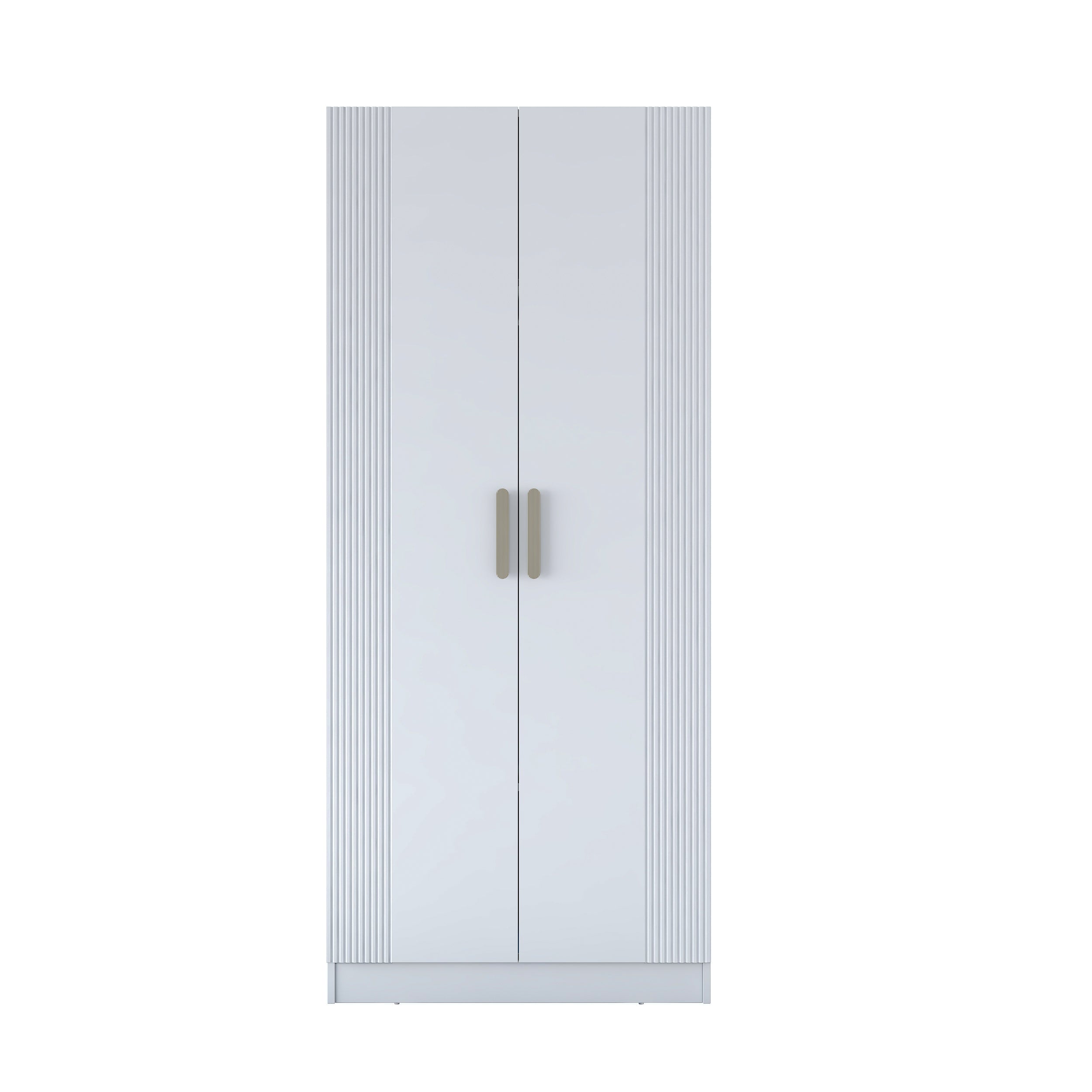 Rani BA181 Membran Kapaklı Gardırop 2 Raflı  Askılı 2 Kapaklı Elbise Dolabı Beyaz