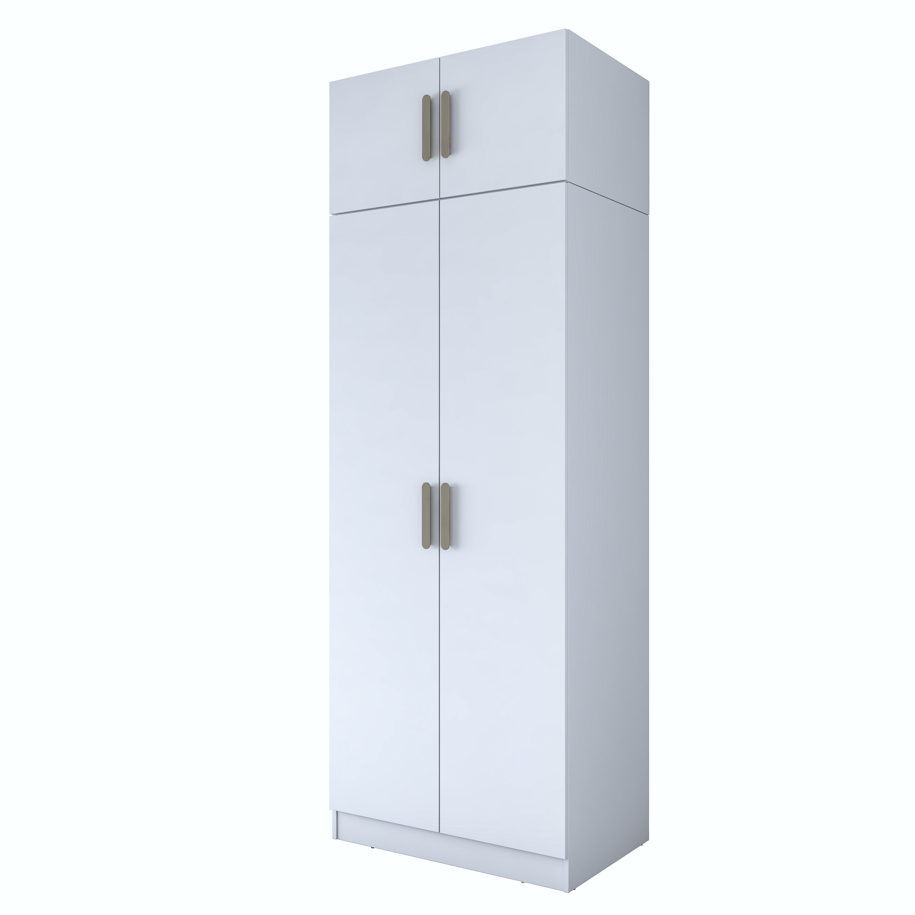 Rani BA211 Gardırop 4 Kapaklı 2 Raflı 1 Askılı Elbise Dolabı Beyaz