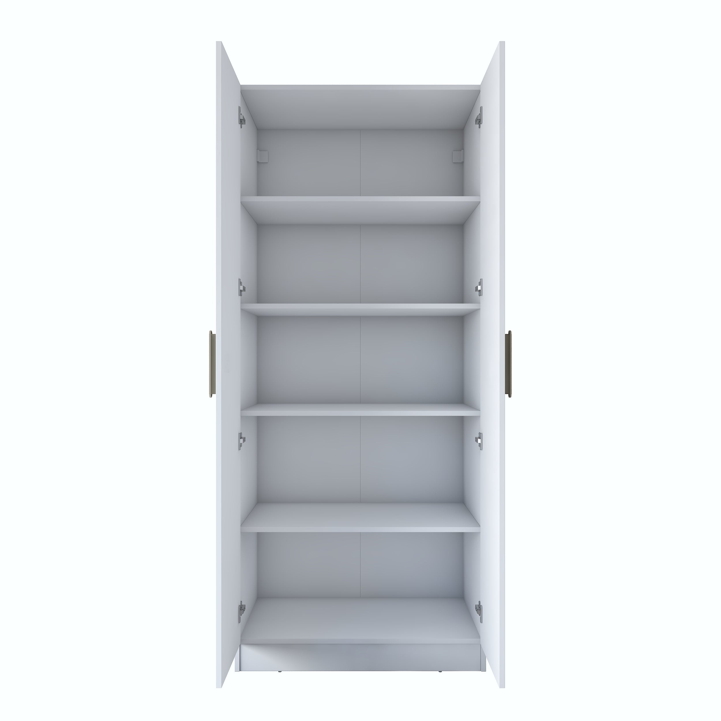 Rani BA188 Membran Kapaklı Gardırop 4 Raflı 2 Kapaklı Elbise Dolabı Beyaz