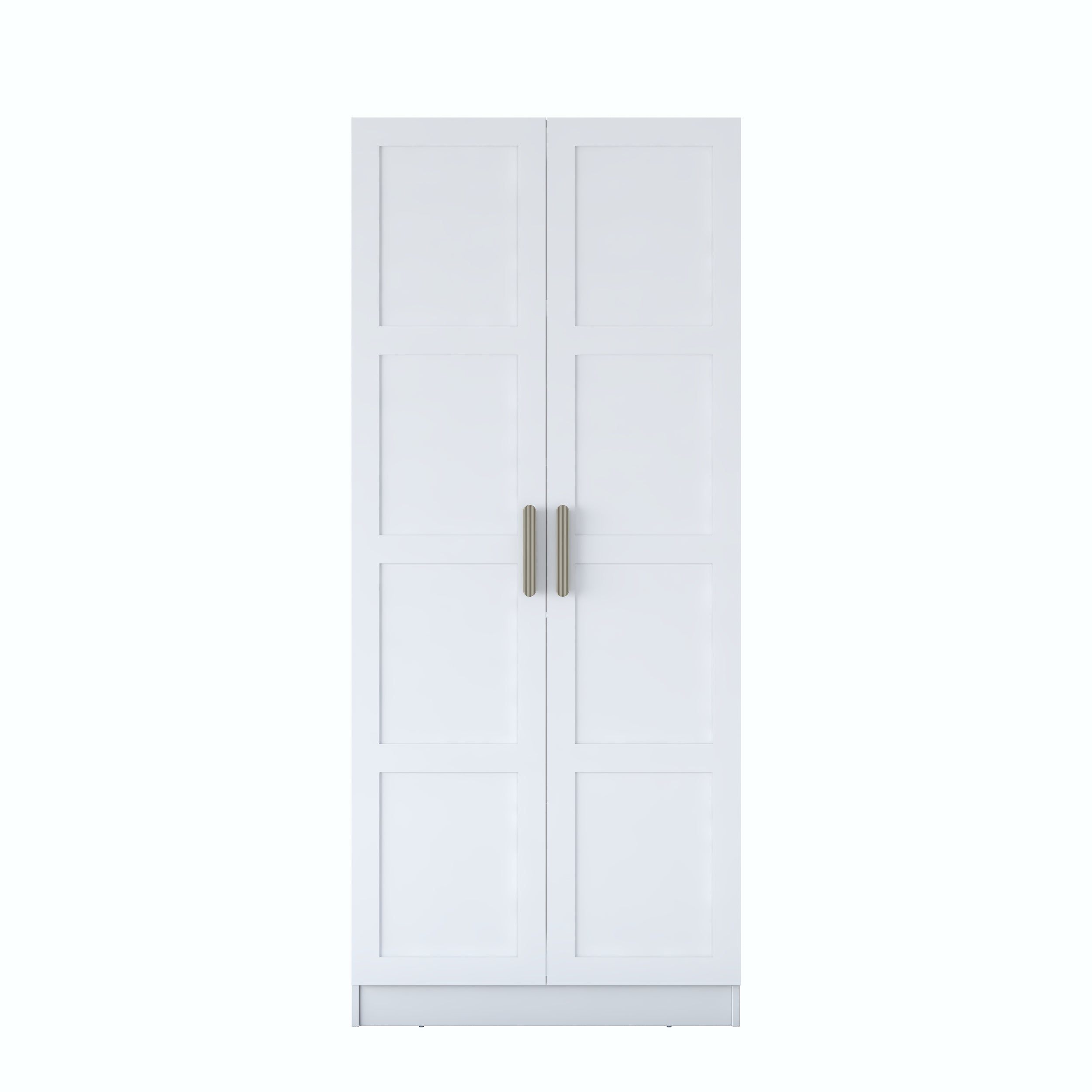 Rani BA188 Membran Kapaklı Gardırop 4 Raflı 2 Kapaklı Elbise Dolabı Beyaz