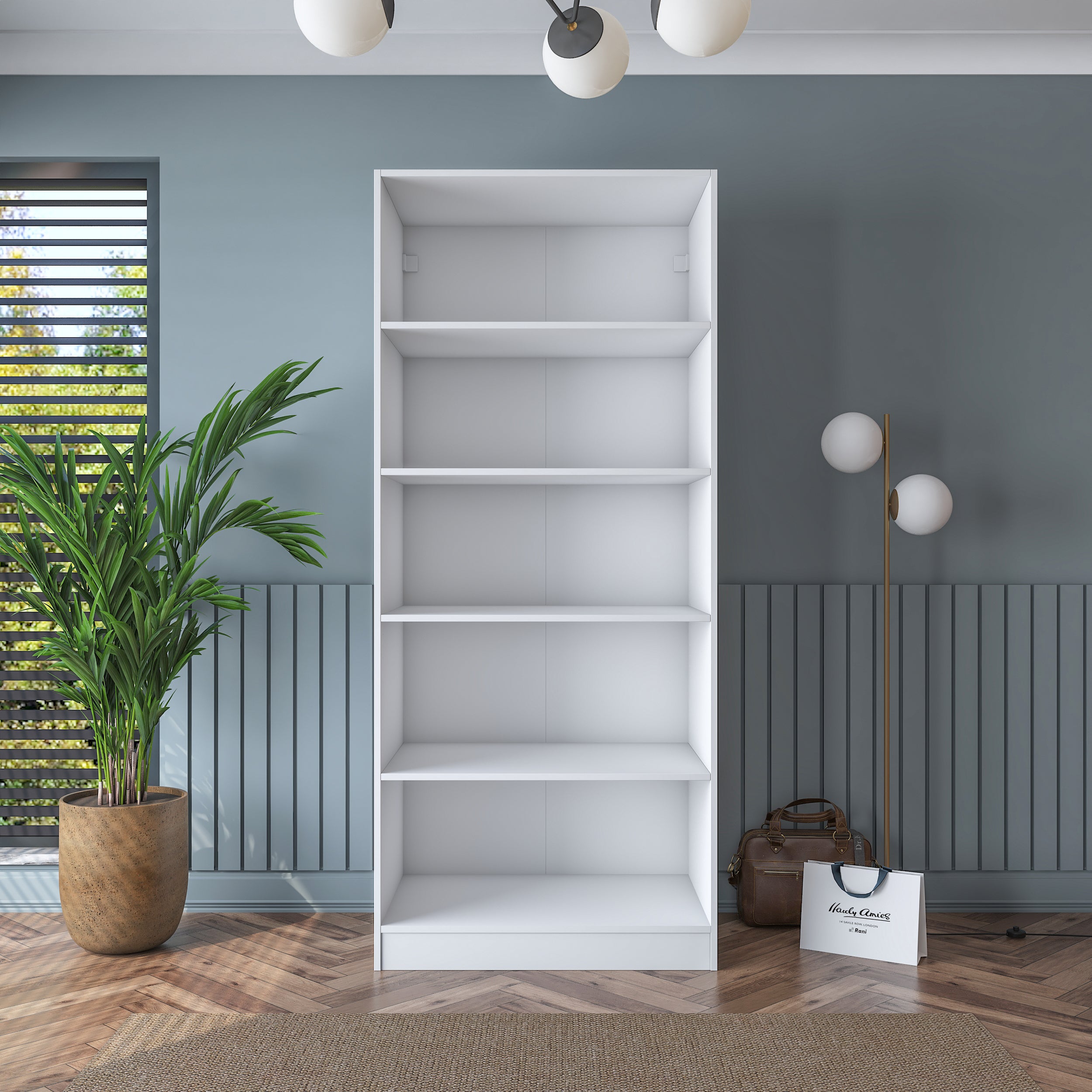 Rani BA188 Membran Kapaklı Gardırop 4 Raflı 2 Kapaklı Elbise Dolabı Beyaz