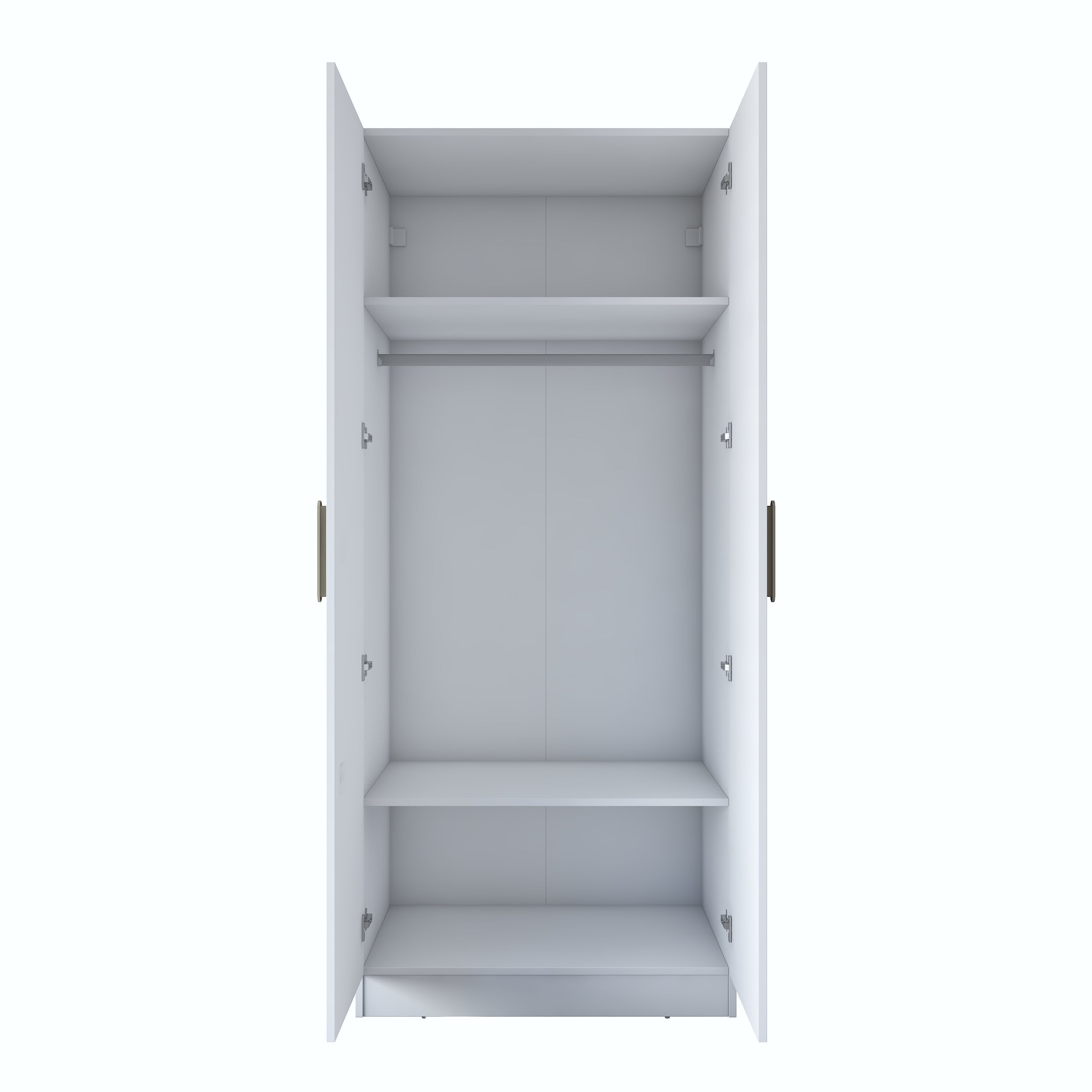 Rani BA189 beyaz gardırop membran kapaklı 2 kapaklı elbise dolabı