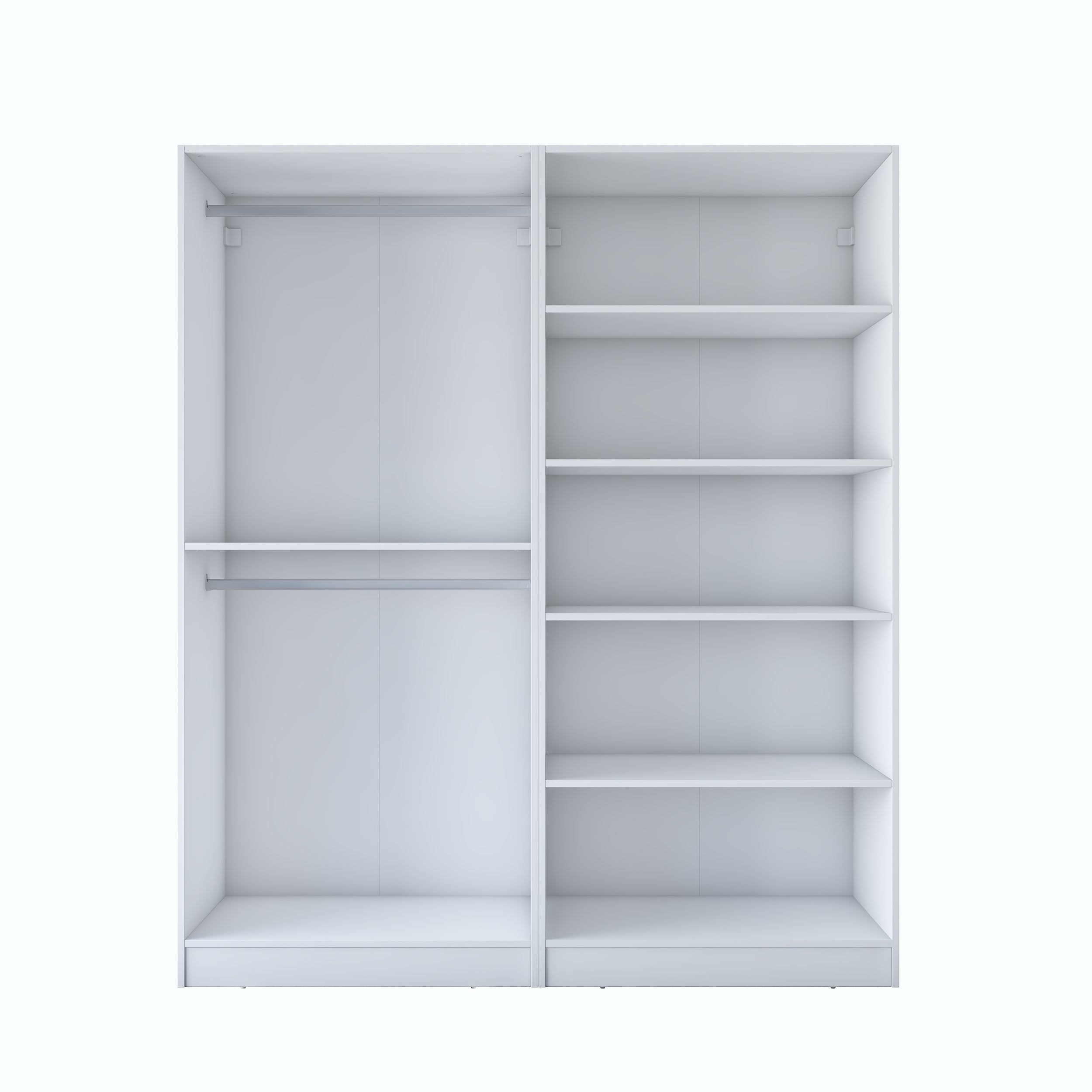 Rani BA194 beyaz gardırop 4 kapaklı membran kapaklı elbise dolabı