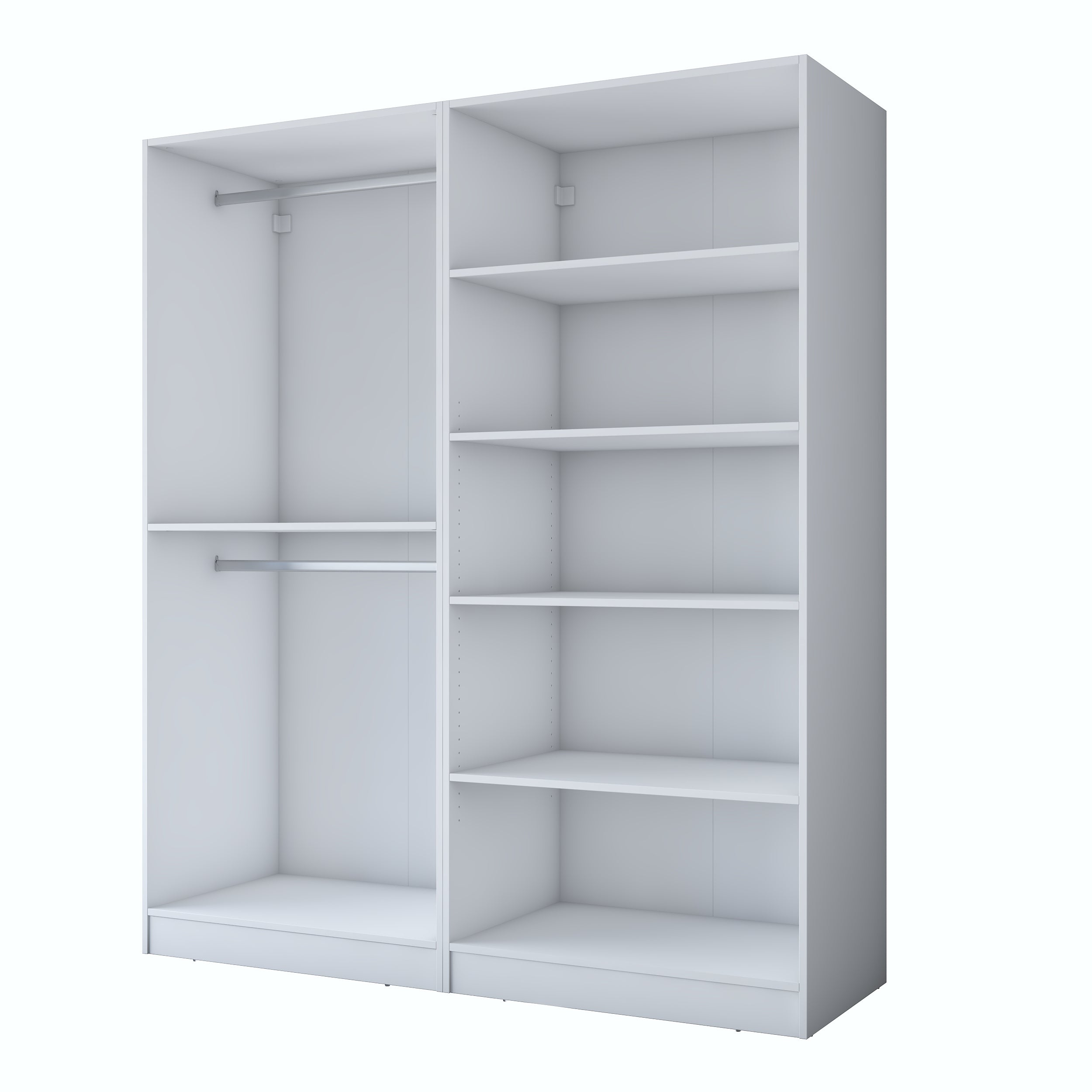 Rani BA194 beyaz gardırop 4 kapaklı membran kapaklı elbise dolabı